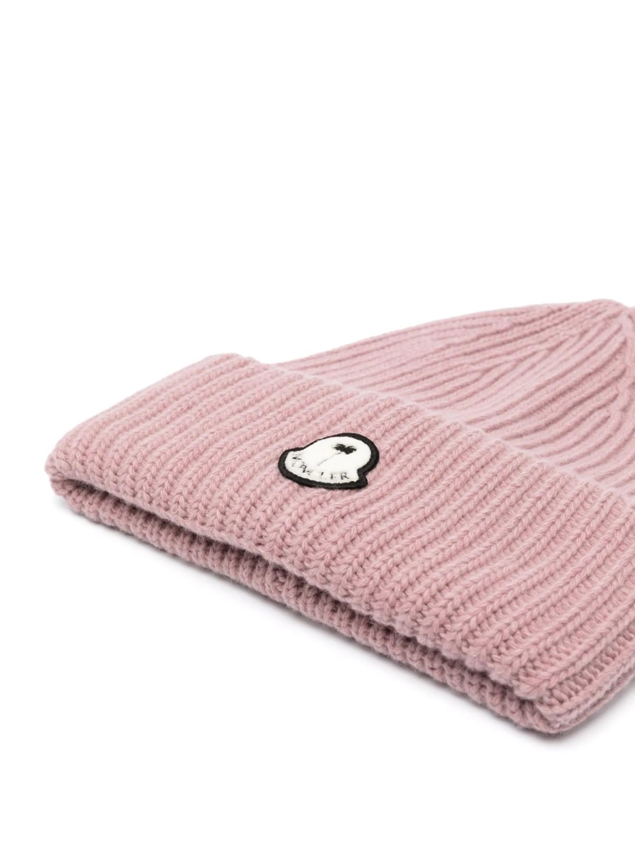 logo-patch knit beanie