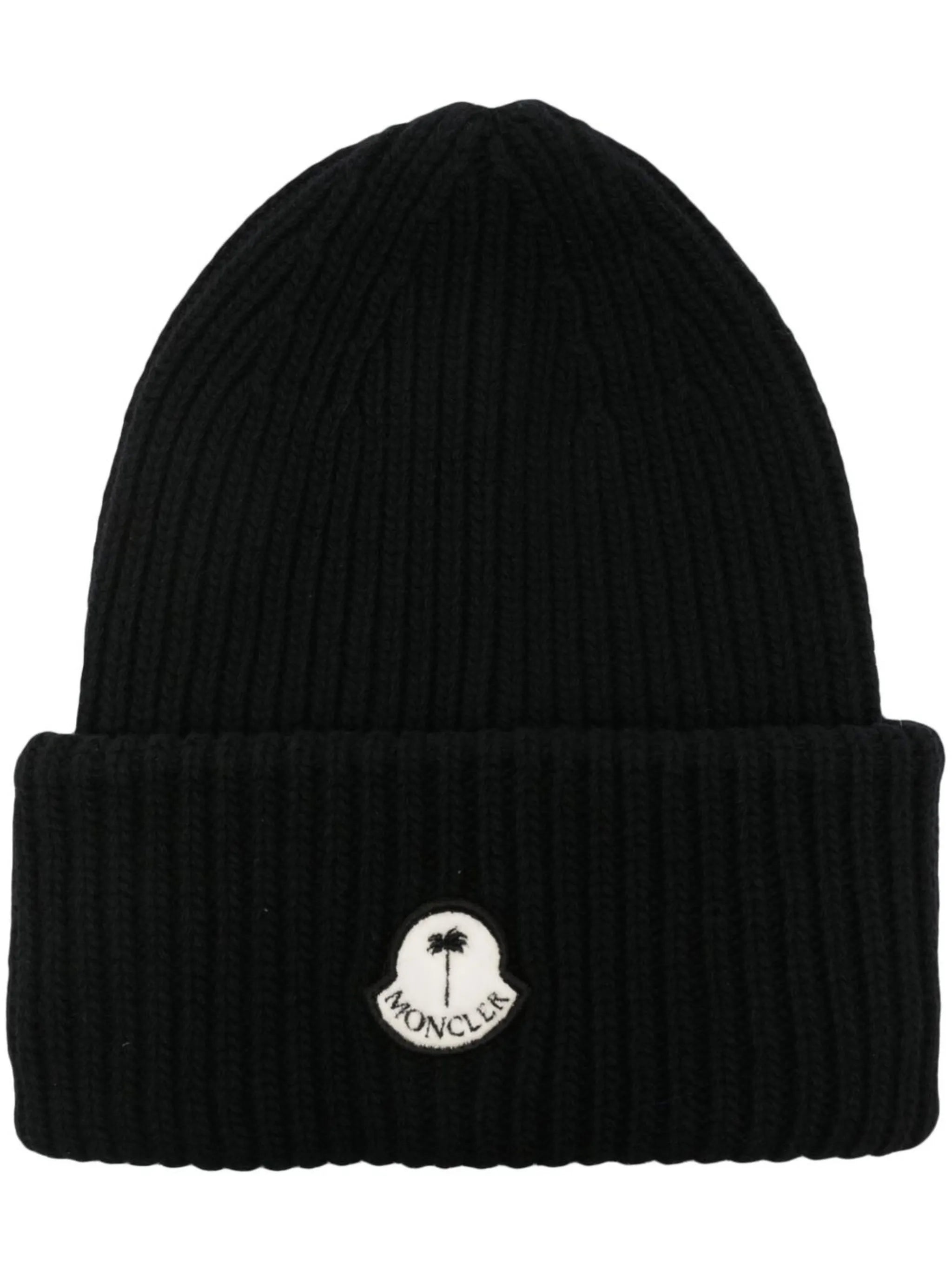 logo-patch detail knit beanie