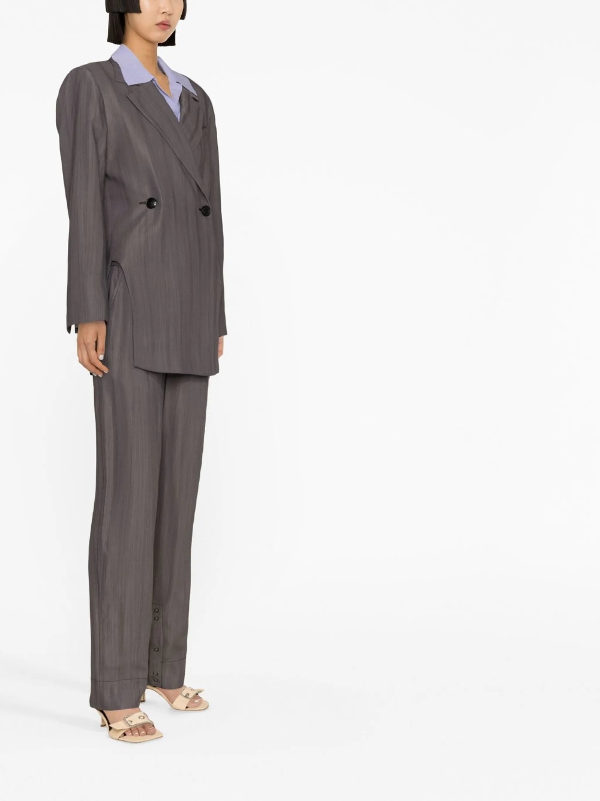 cut-out double-breasted blazer