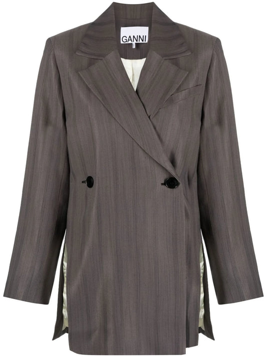 cut-out double-breasted blazer