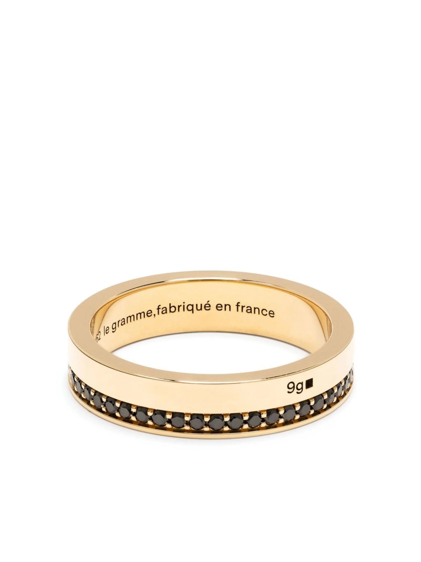 18kt yellow gold black diamond ribbon ring
