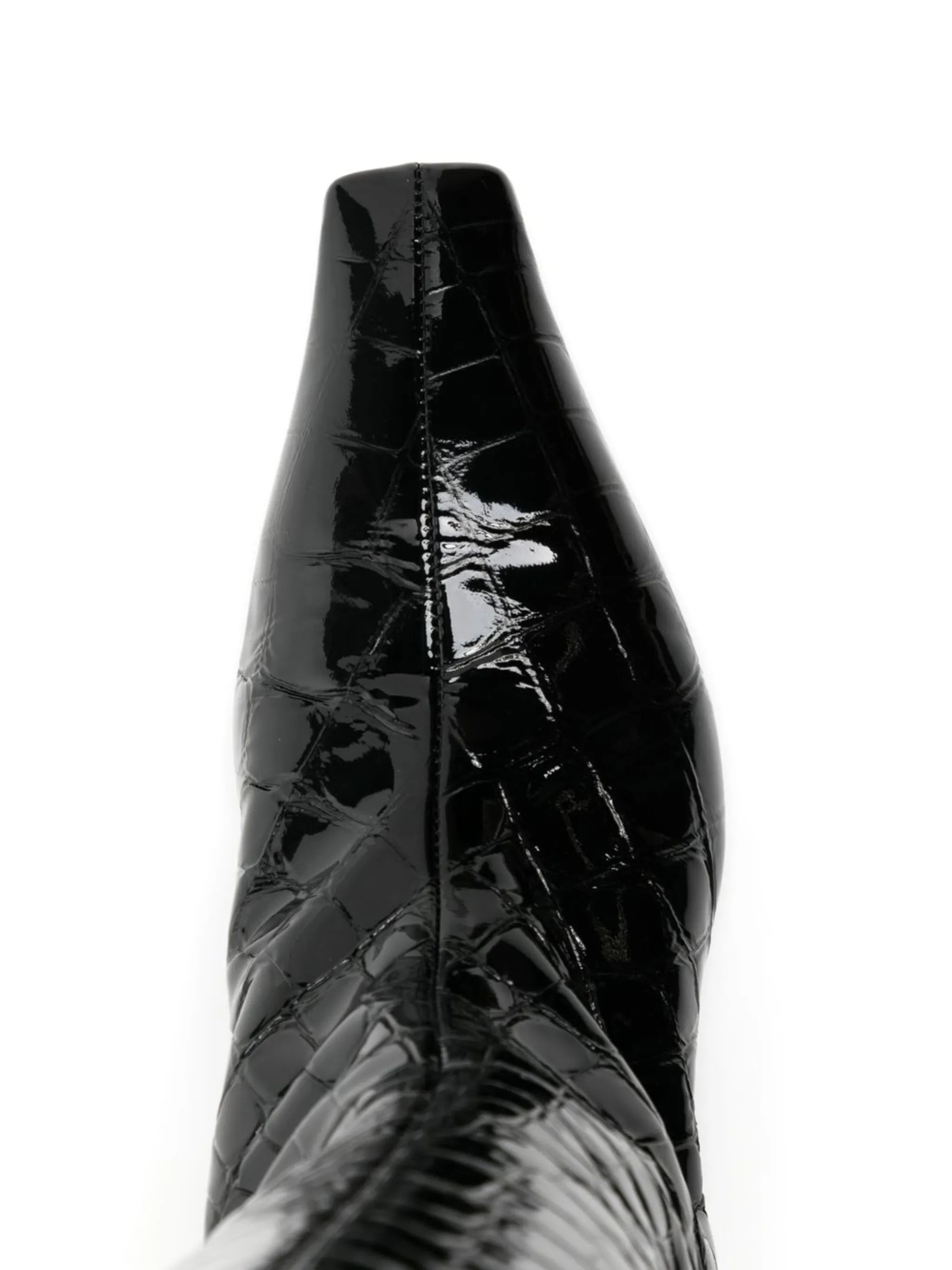 40mm croco-embossed knee-length boots