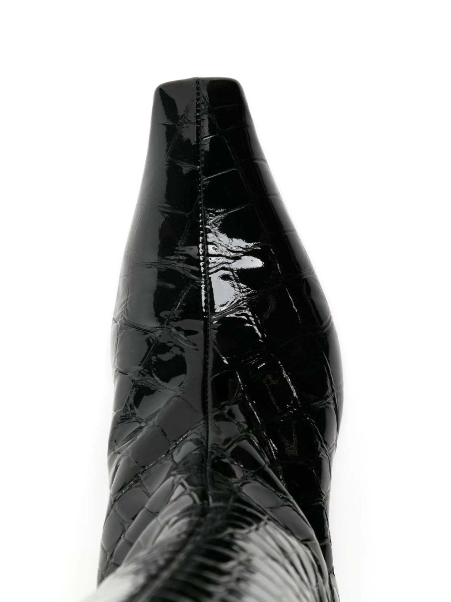 40mm croco-embossed knee-length boots