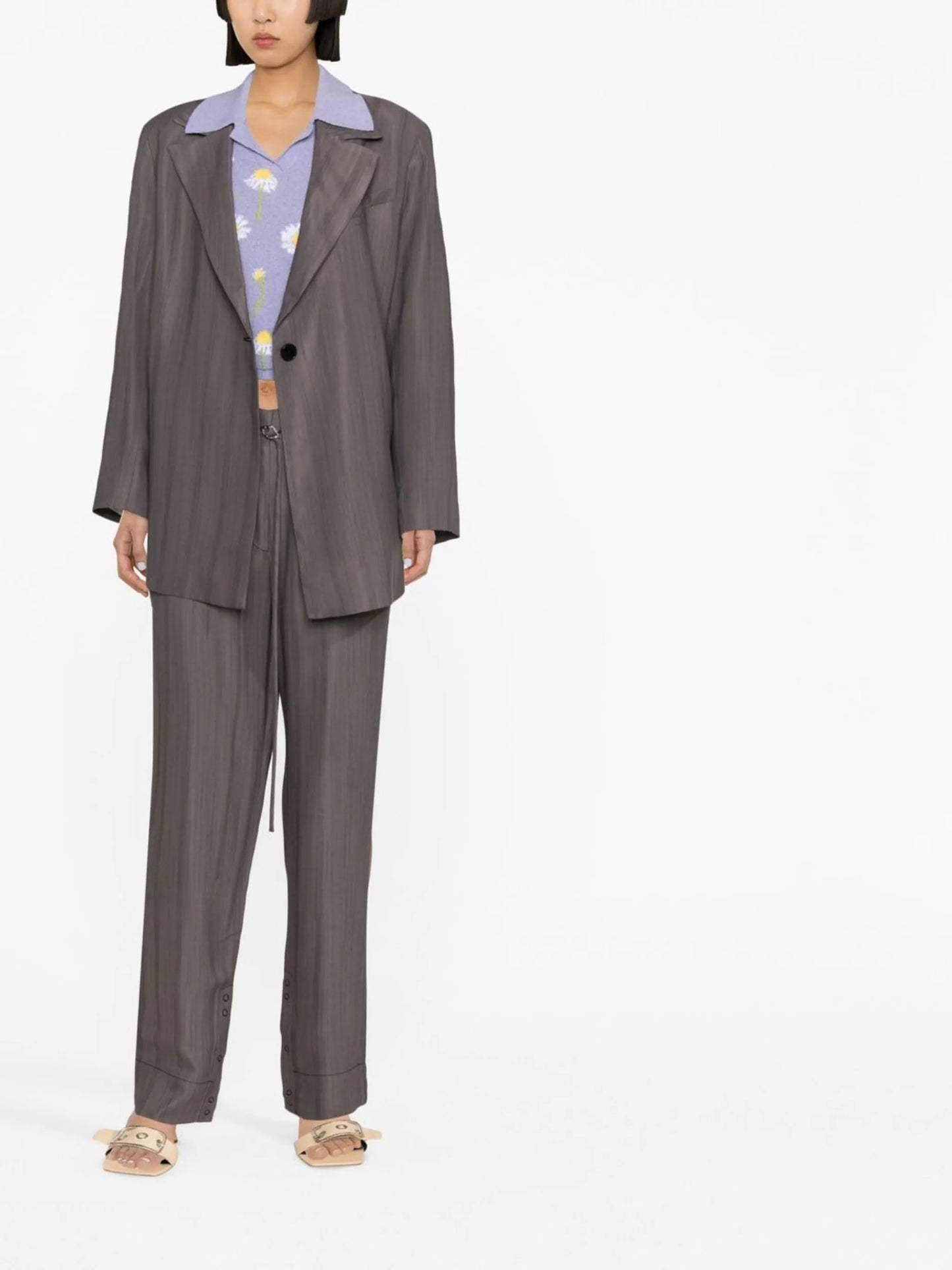 striped straight-leg trousers