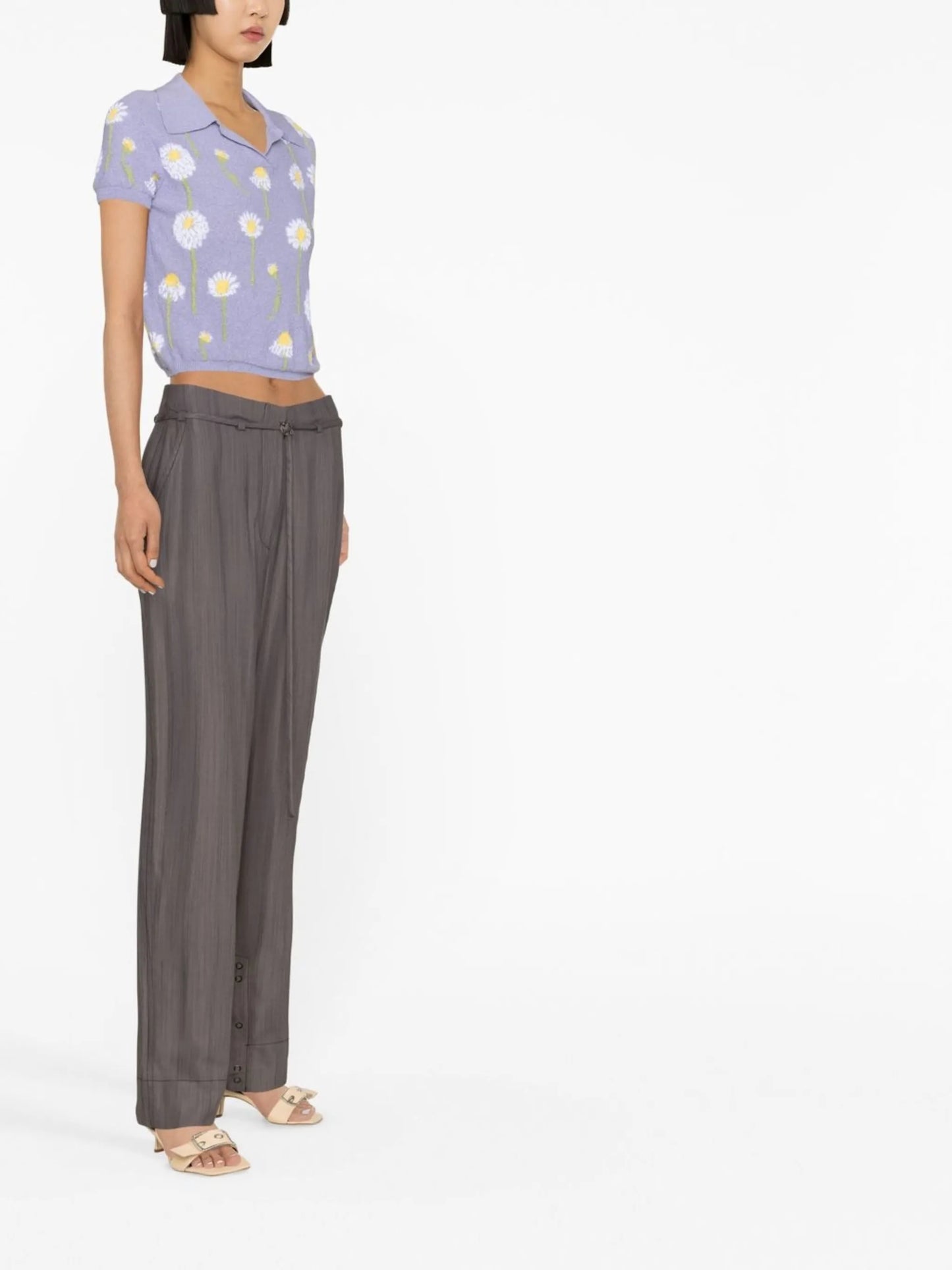 striped straight-leg trousers