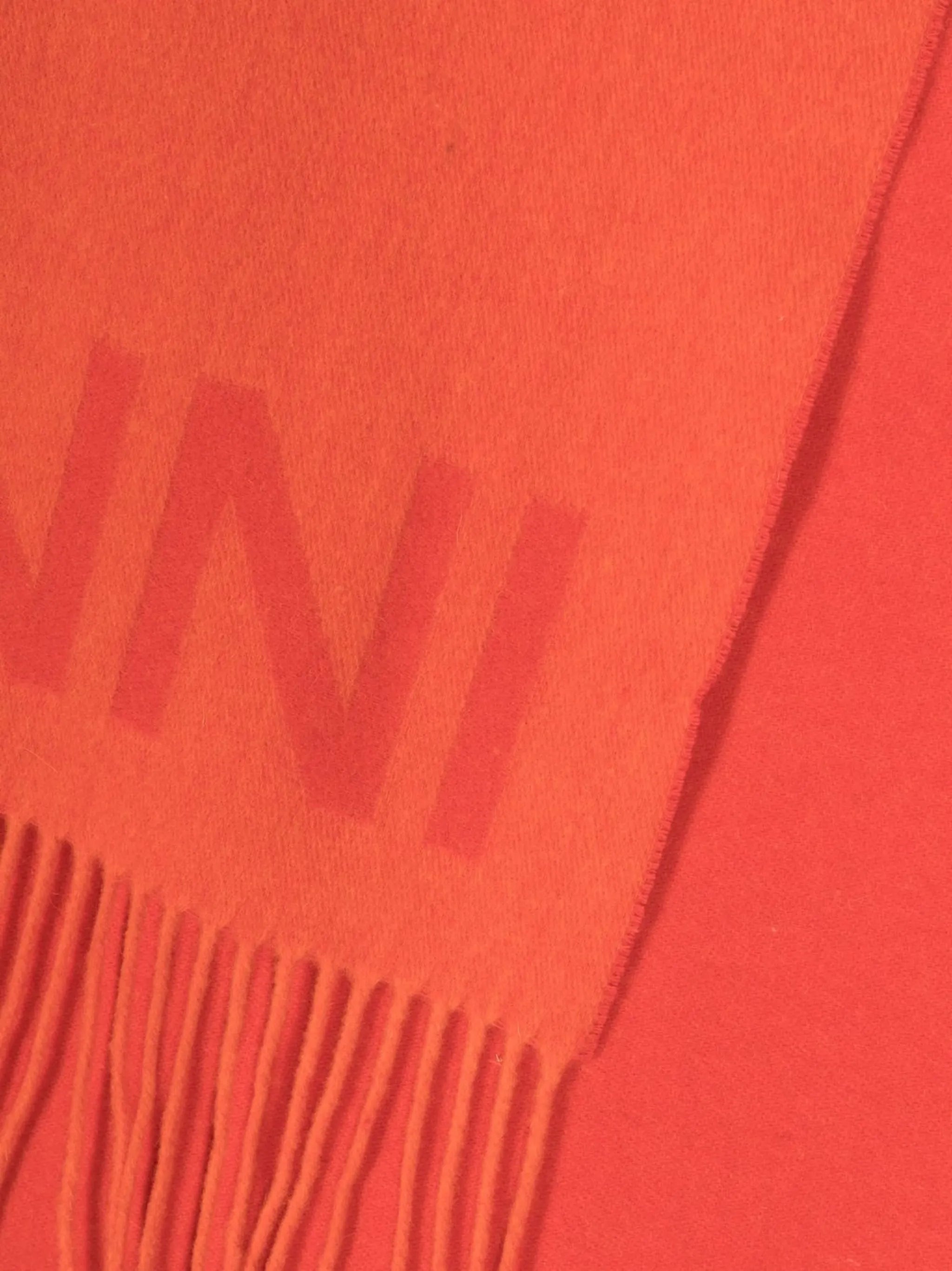 logo jacquard recycled wool scarf