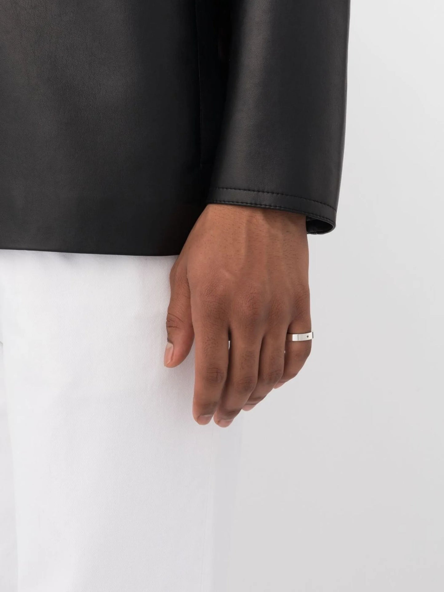 inset black diamond ribbon ring
