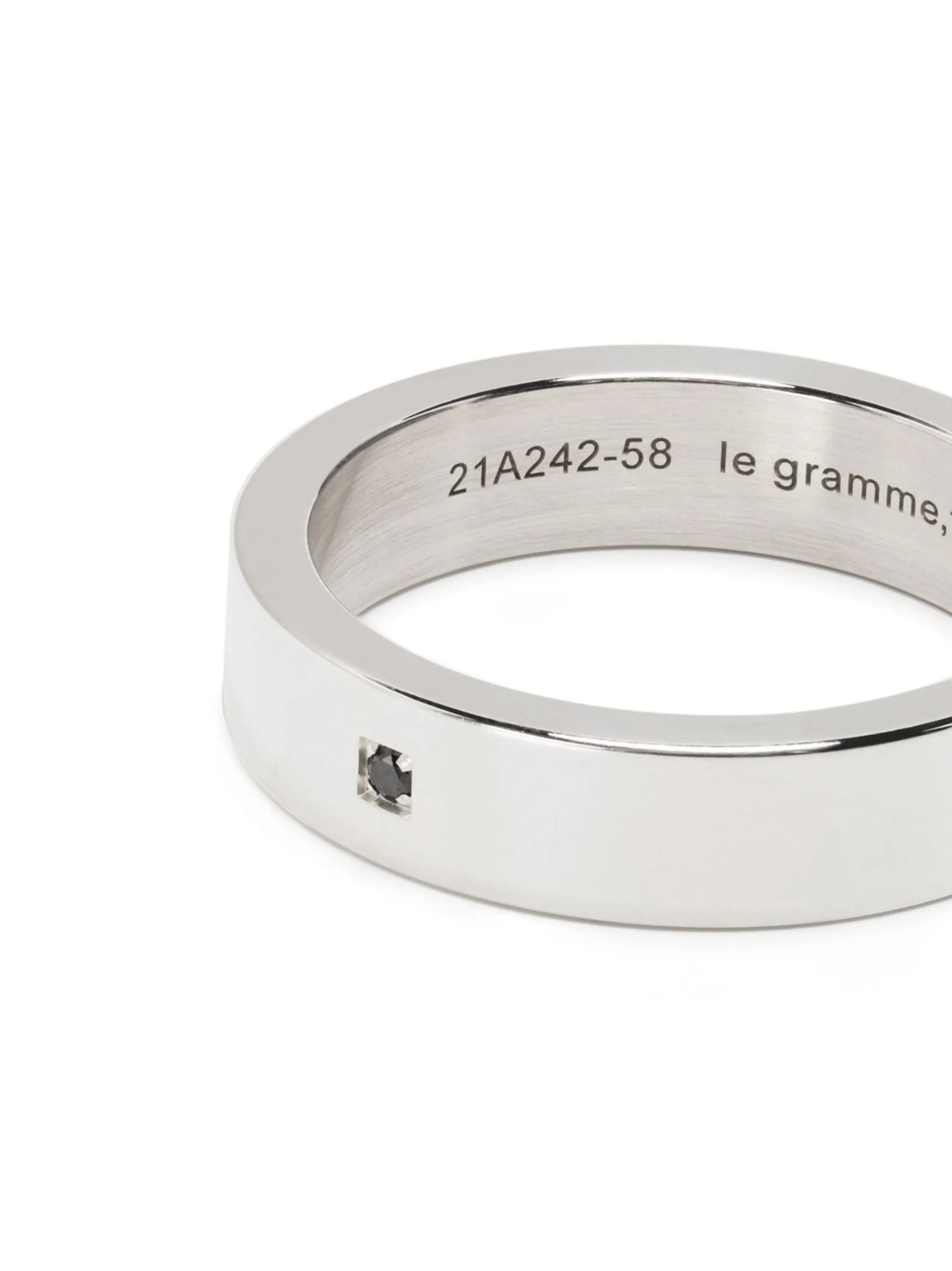 inset black diamond ribbon ring