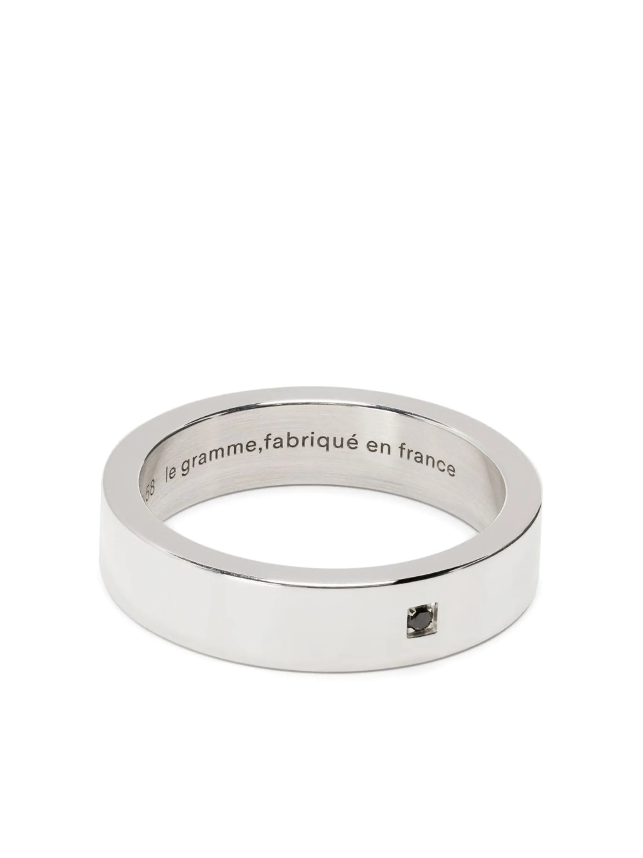inset black diamond ribbon ring