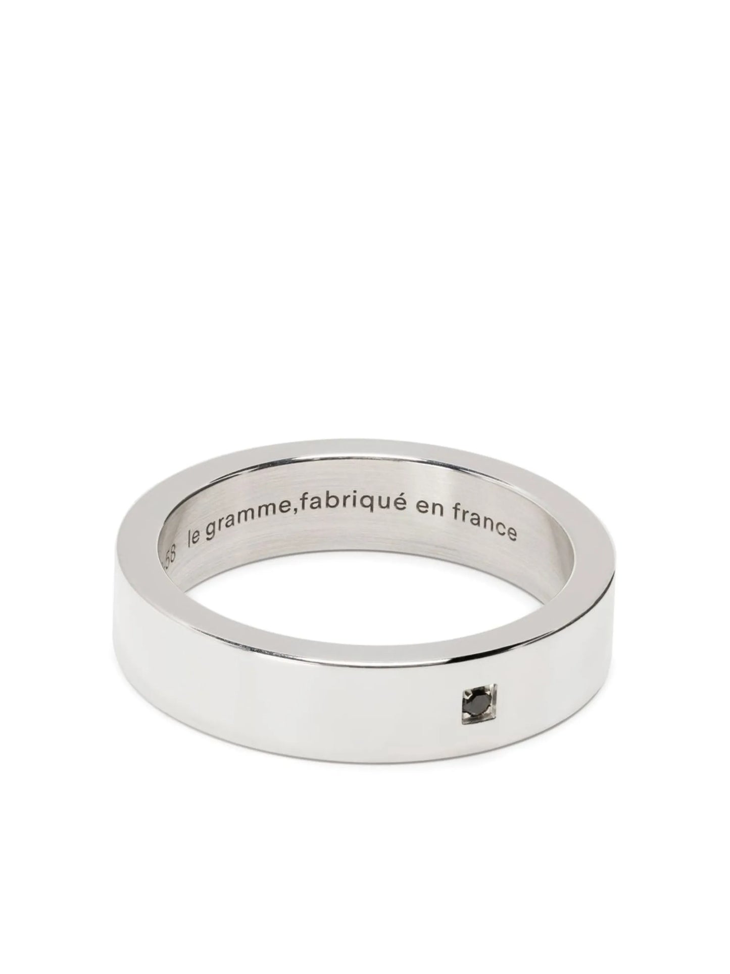 inset black diamond ribbon ring