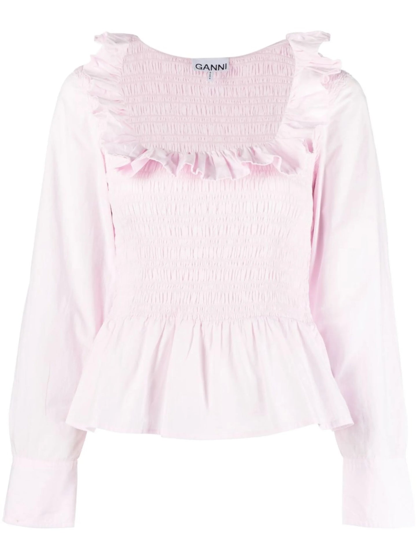 ruffle-trim shirred top