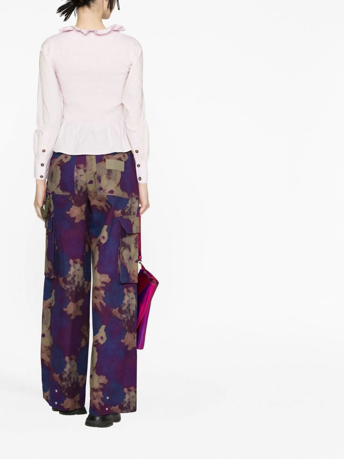 ruffle-trim shirred top