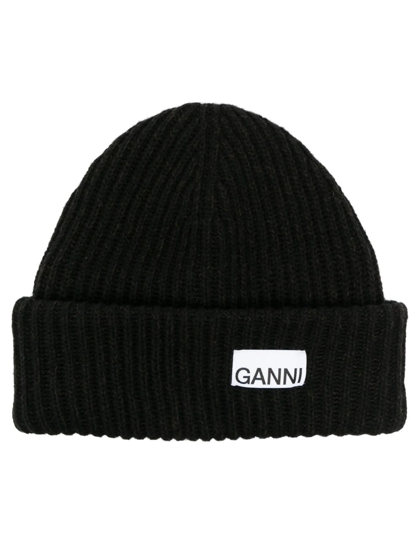 logo patch knit beanie