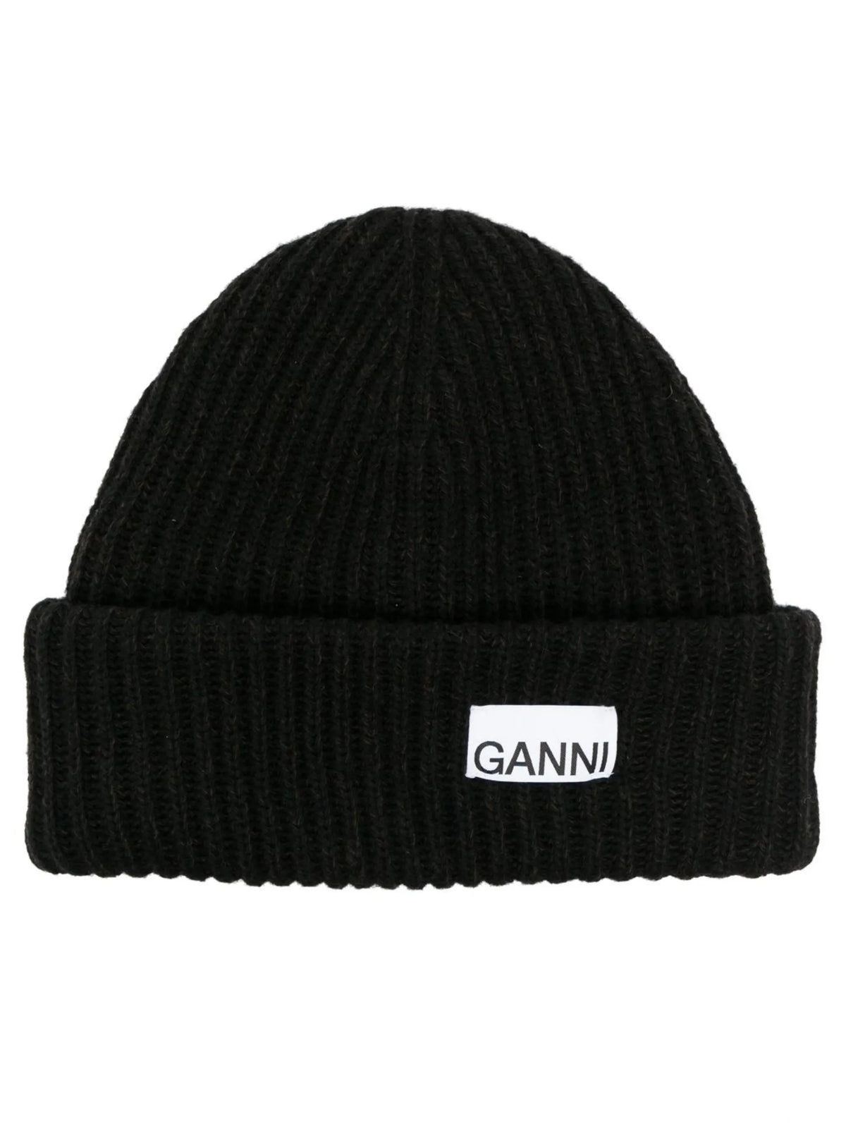 logo patch knit beanie
