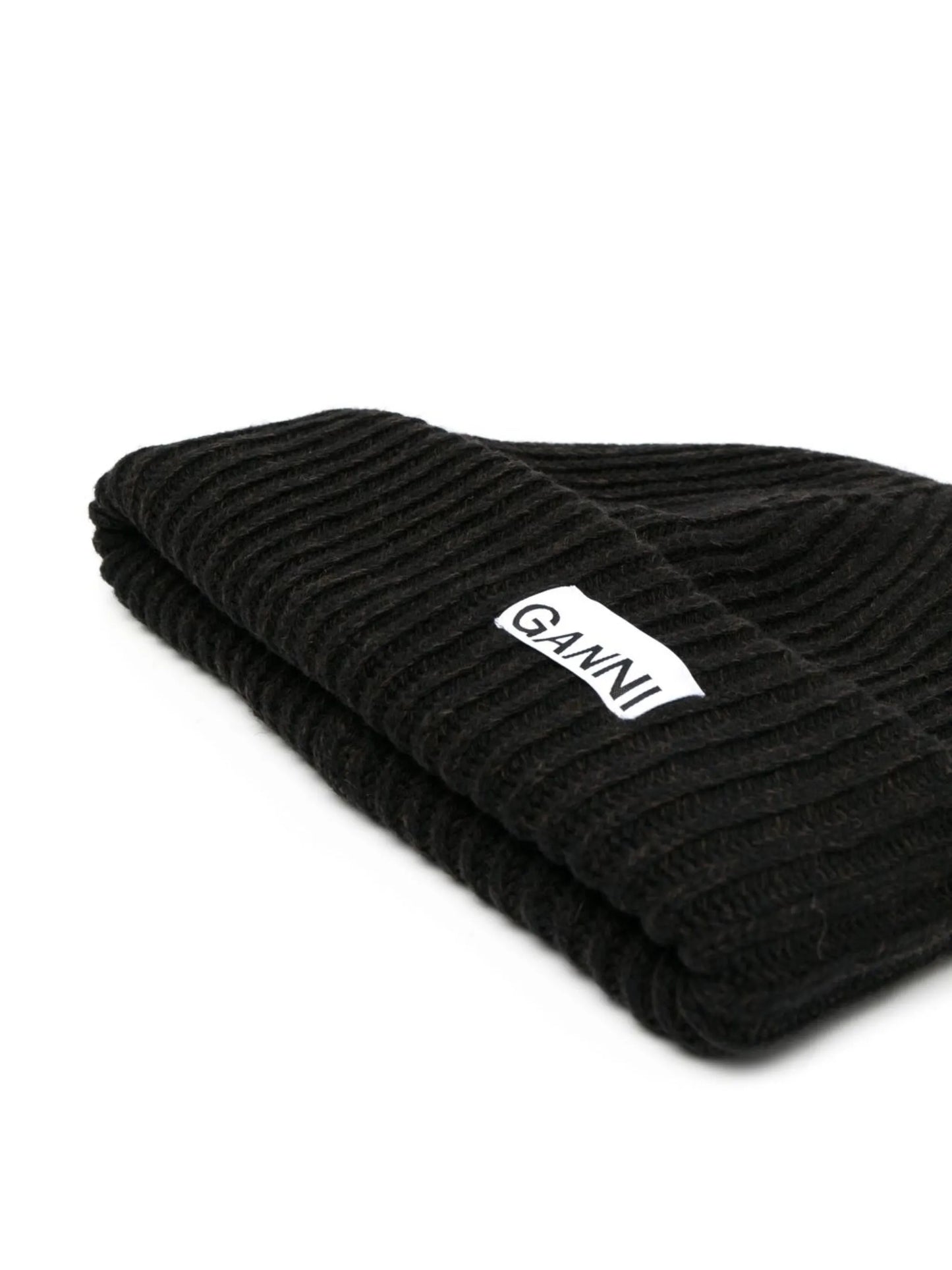 logo patch knit beanie