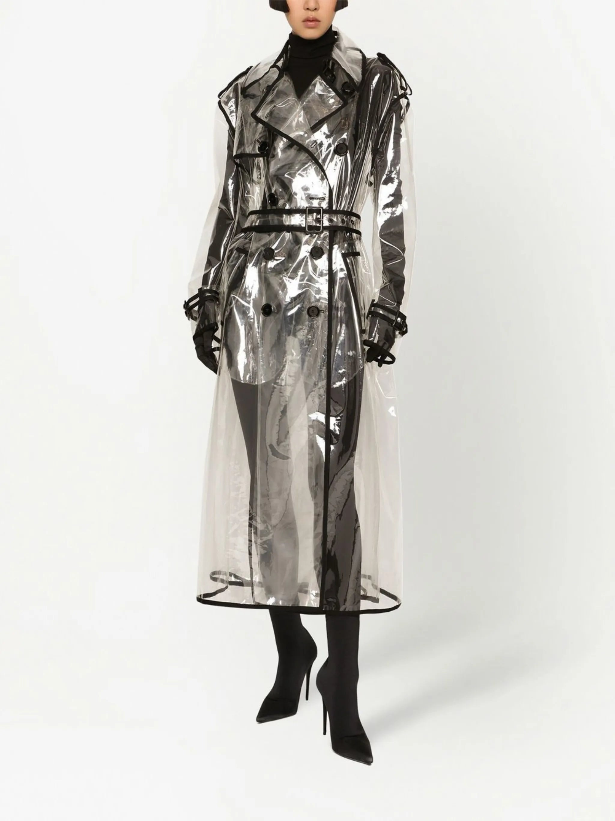 KIM DOLCE&GABBANA contrast-trim trench coat