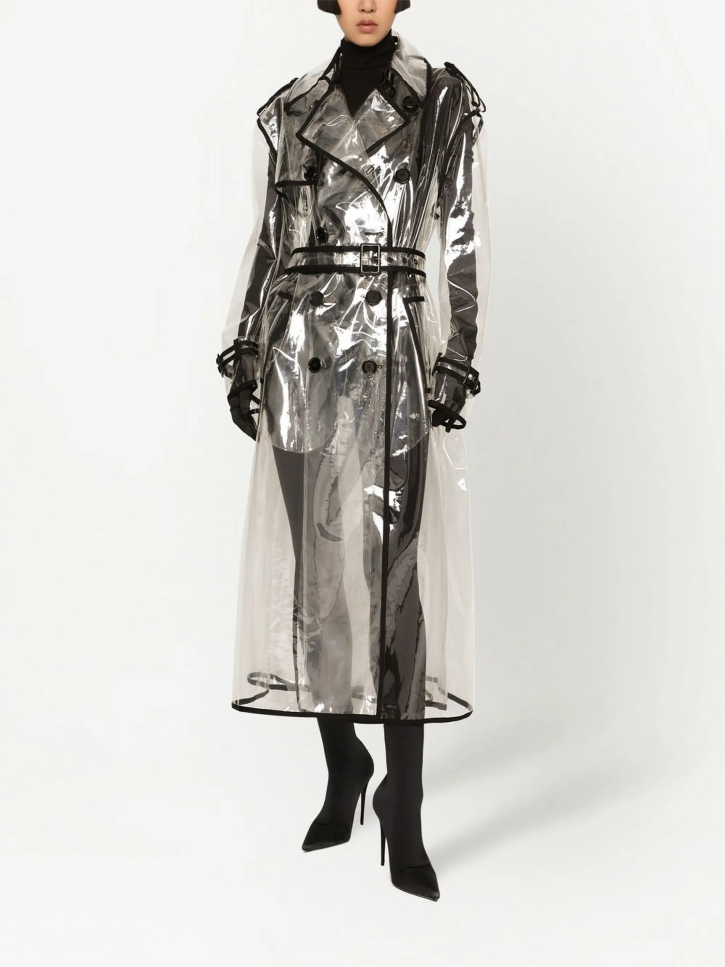 KIM DOLCE&GABBANA contrast-trim trench coat