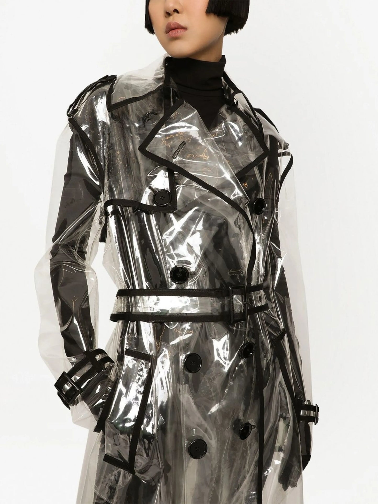 KIM DOLCE&GABBANA contrast-trim trench coat