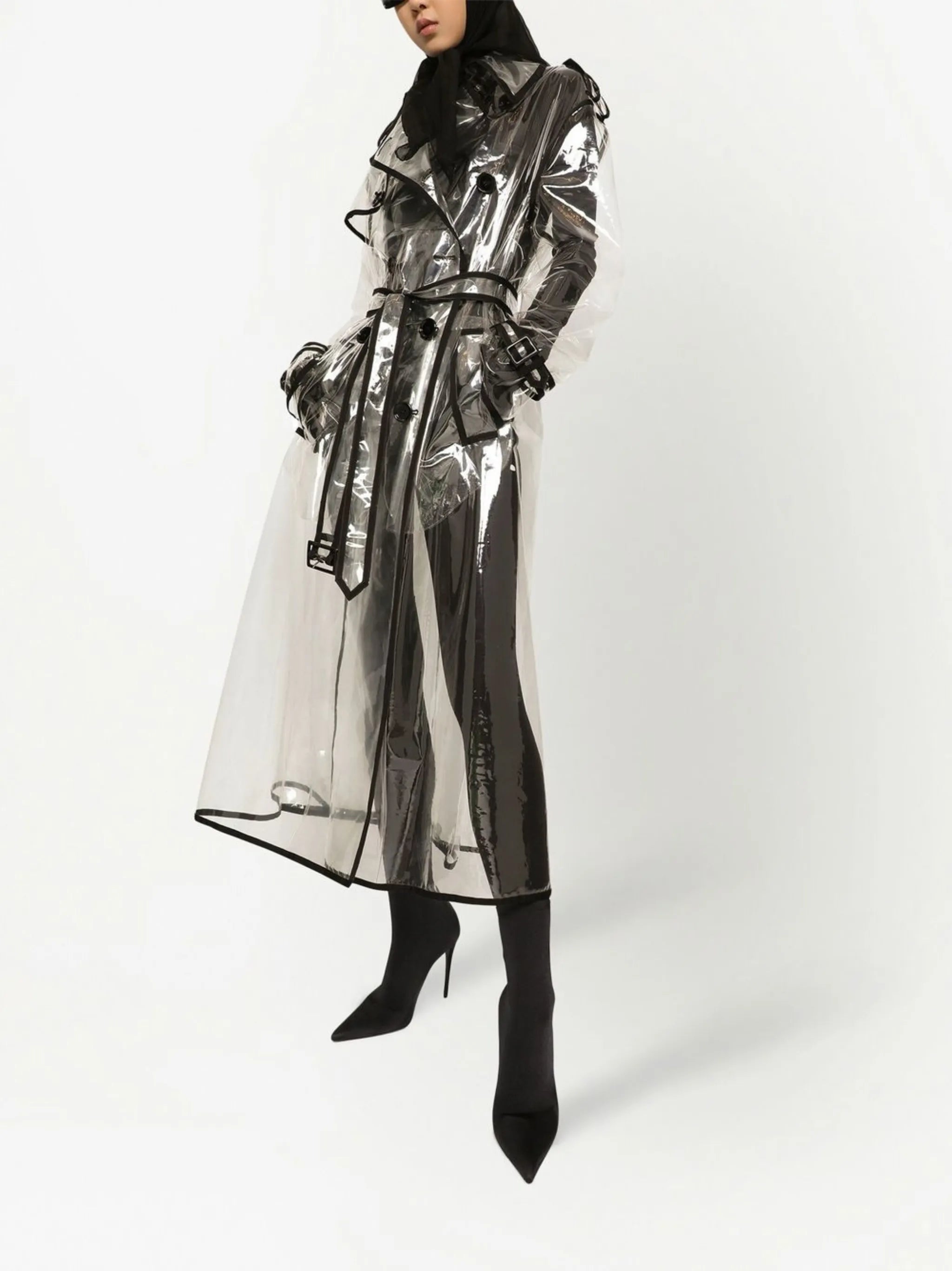 KIM DOLCE&GABBANA contrast-trim trench coat