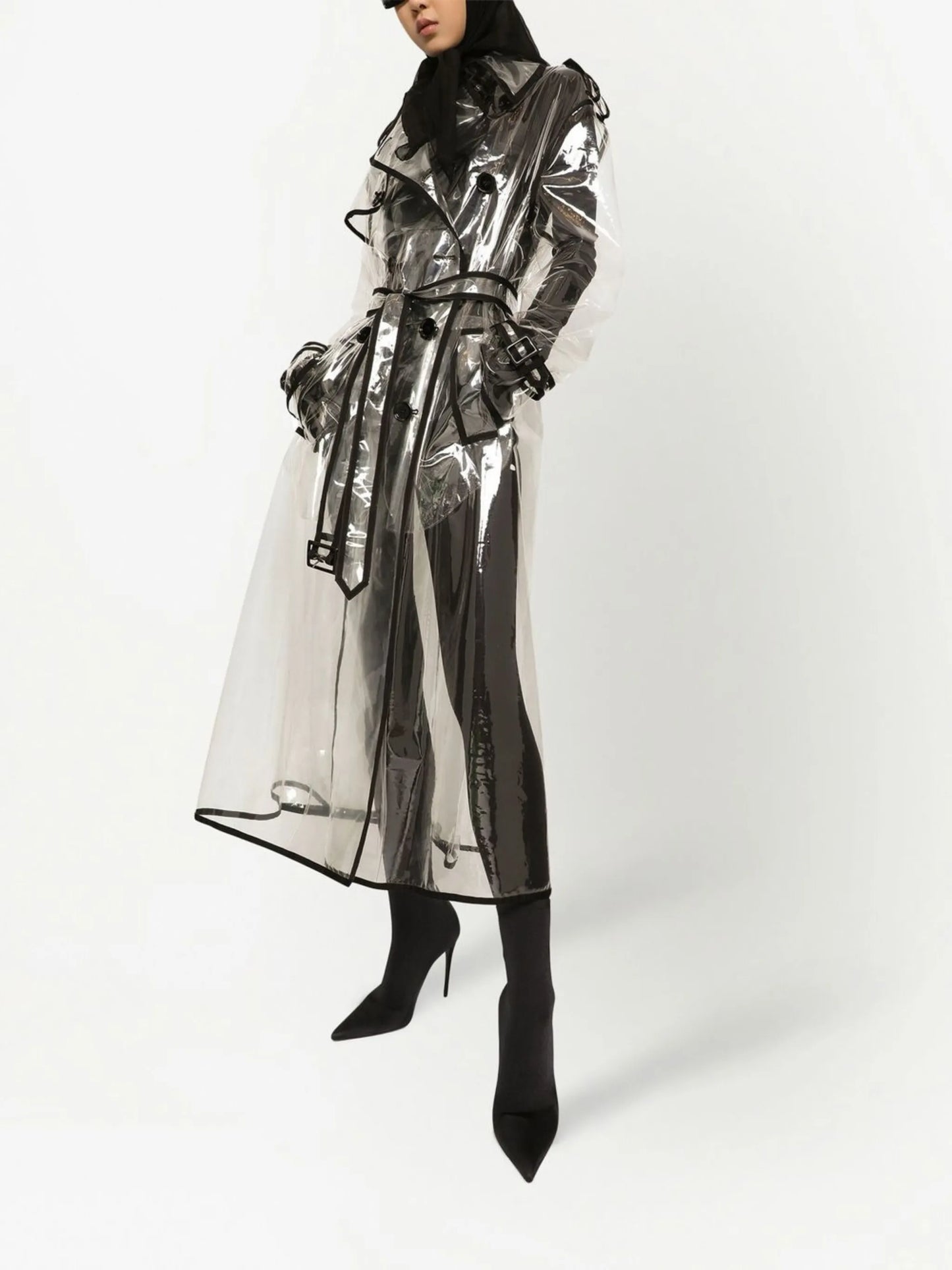 KIM DOLCE&GABBANA contrast-trim trench coat
