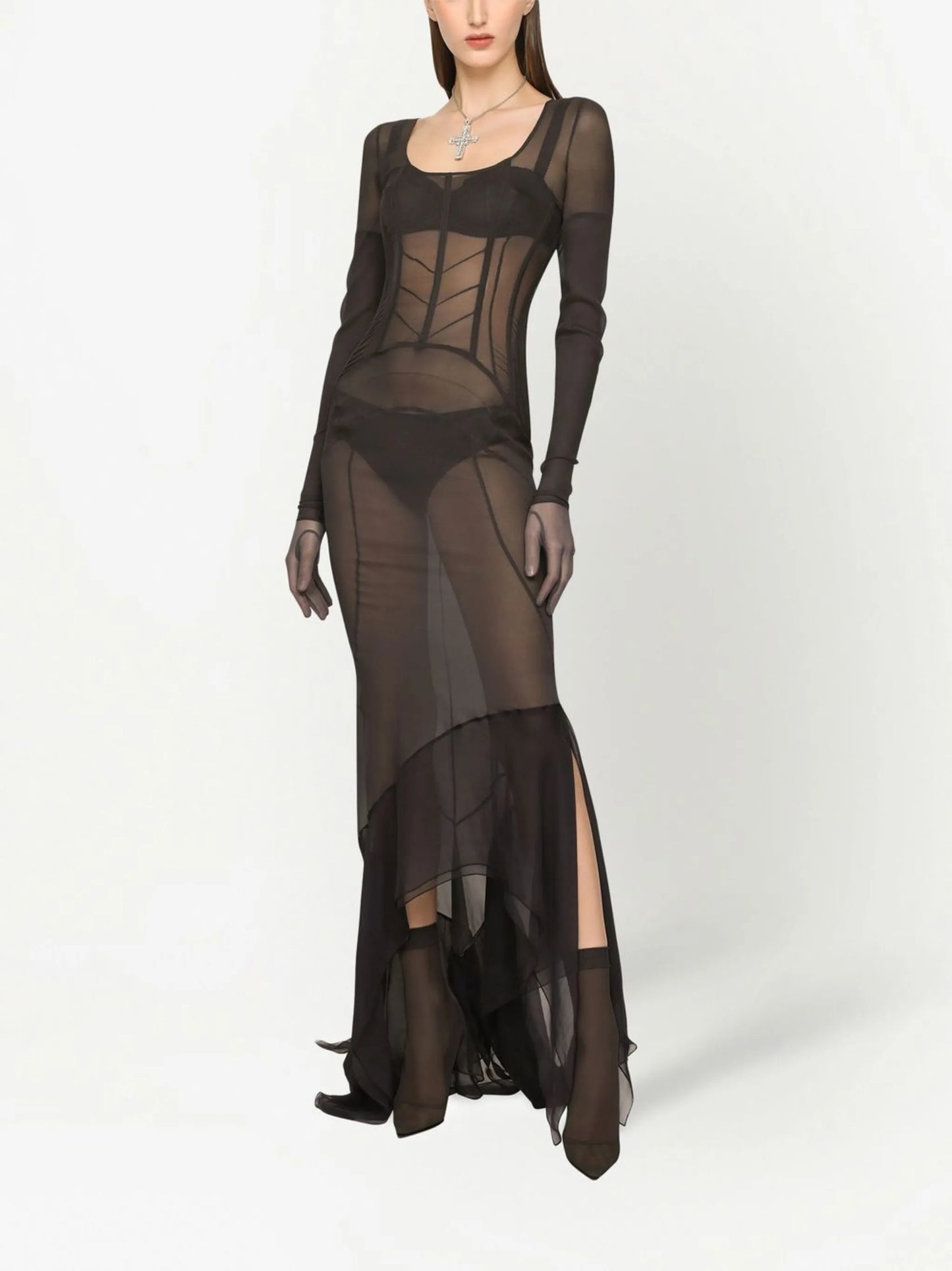 KIM DOLCE&GABBANA georgette maxi dress