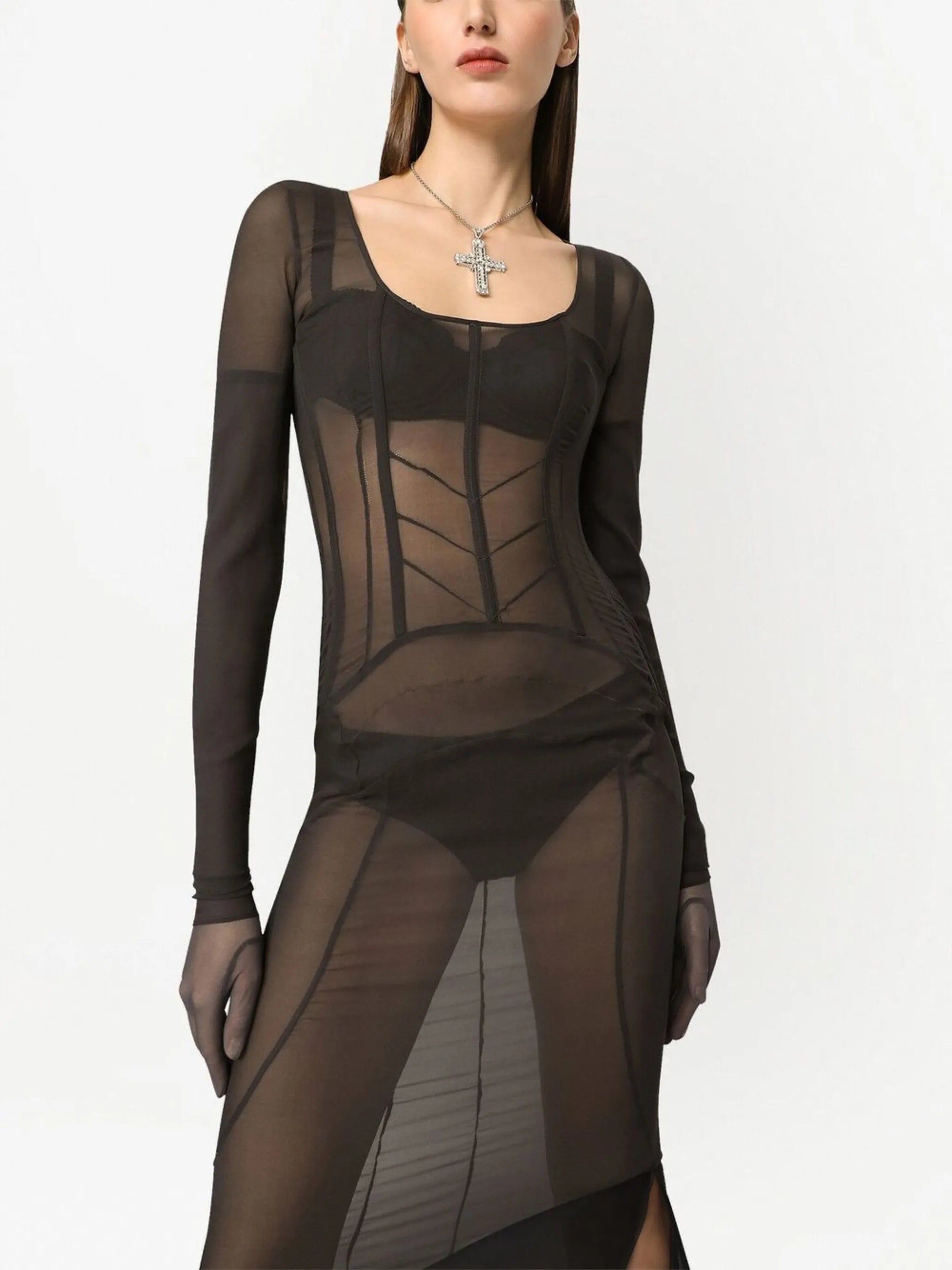 KIM DOLCE&GABBANA georgette maxi dress