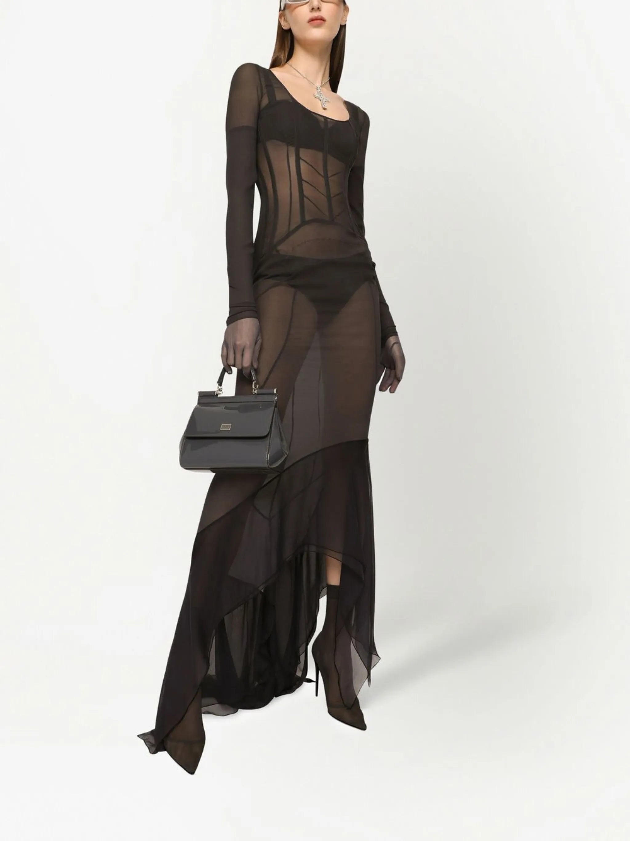 KIM DOLCE&GABBANA georgette maxi dress