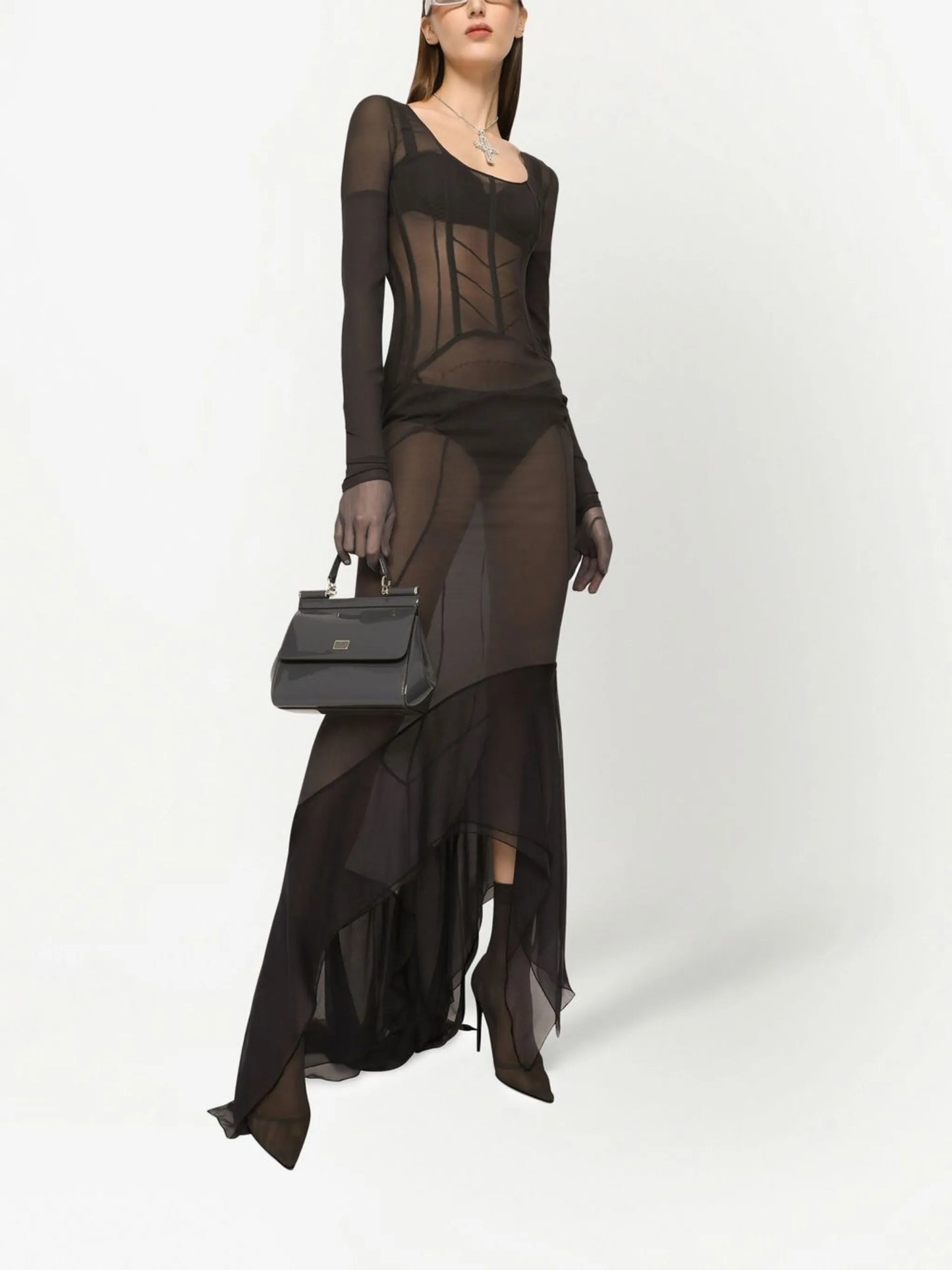 KIM DOLCE&GABBANA georgette maxi dress