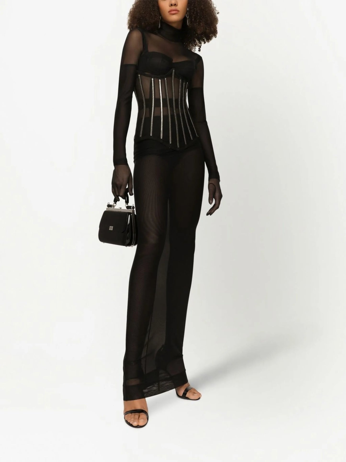 KIM DOLCE&GABBANA tulle maxi dress
