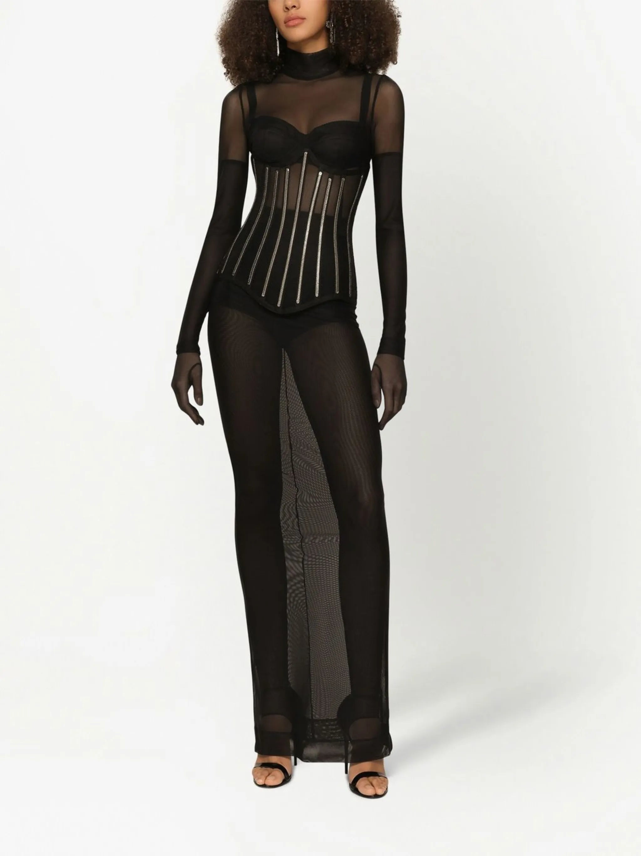 KIM DOLCE&GABBANA tulle maxi dress