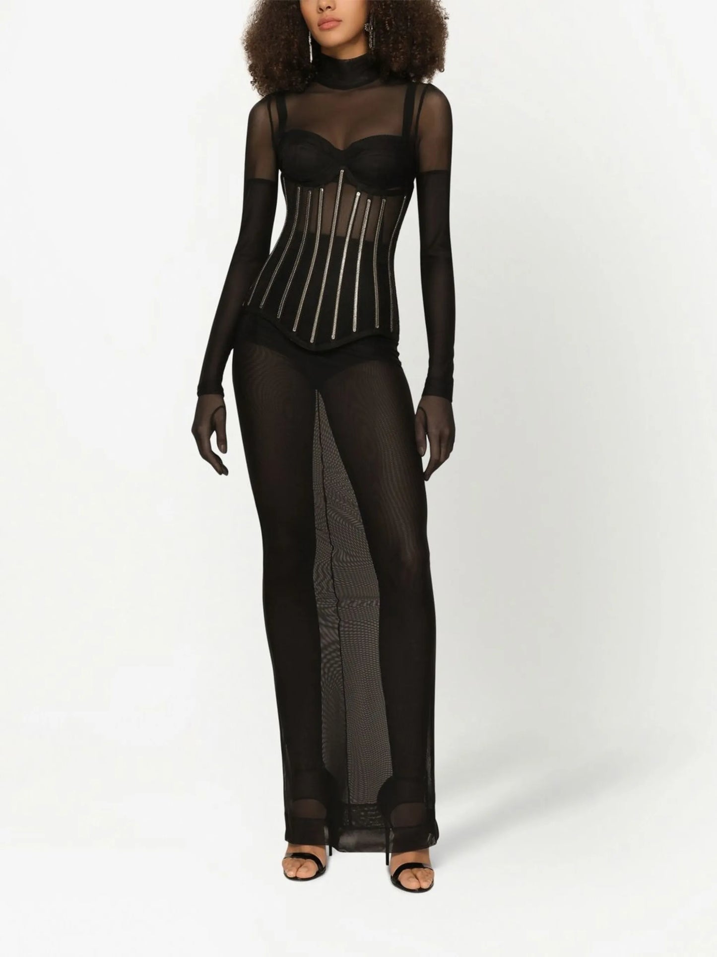 KIM DOLCE&GABBANA tulle maxi dress