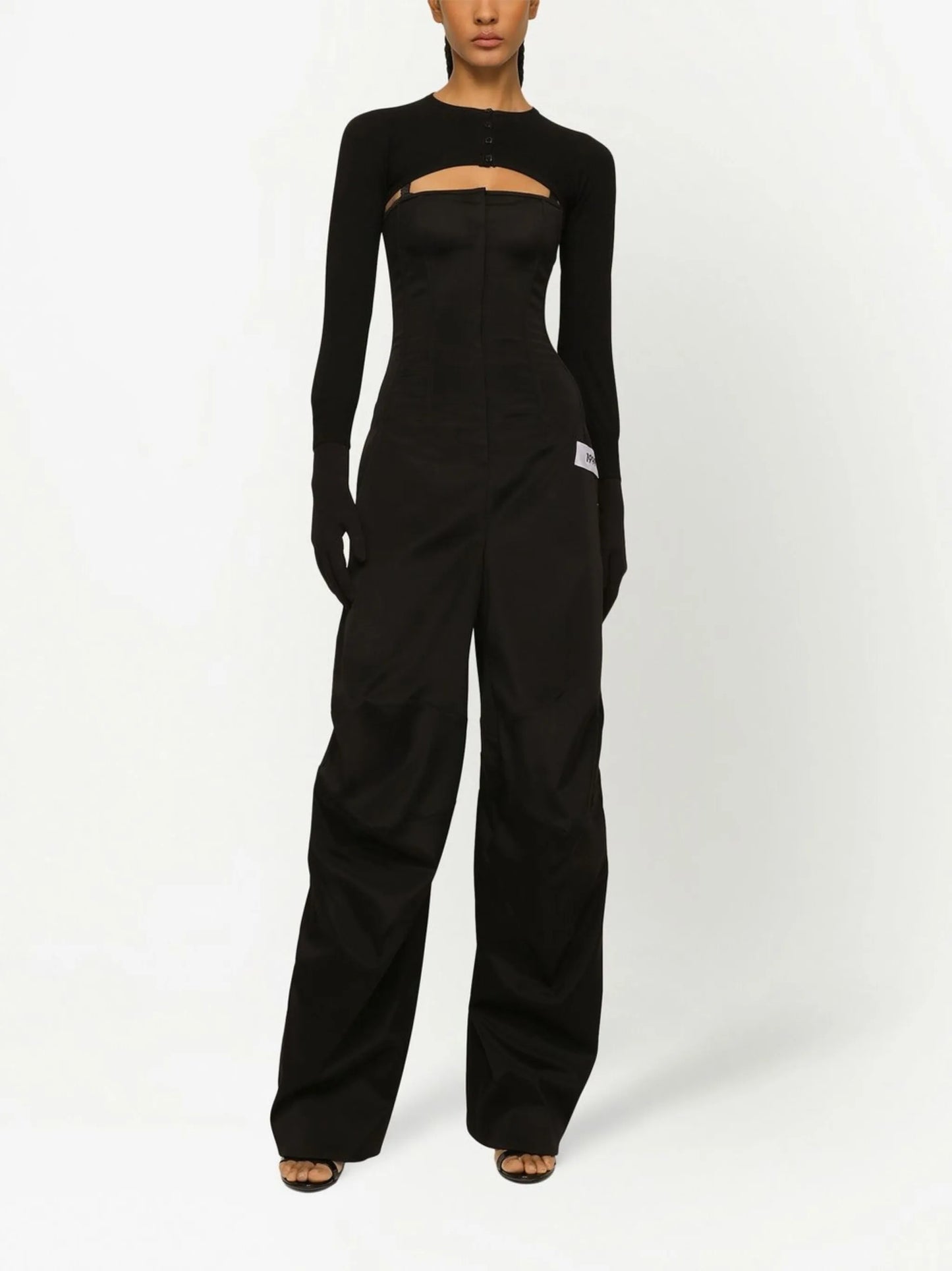 KIM DOLCE&GABBANA cropped button-fastening cardigan