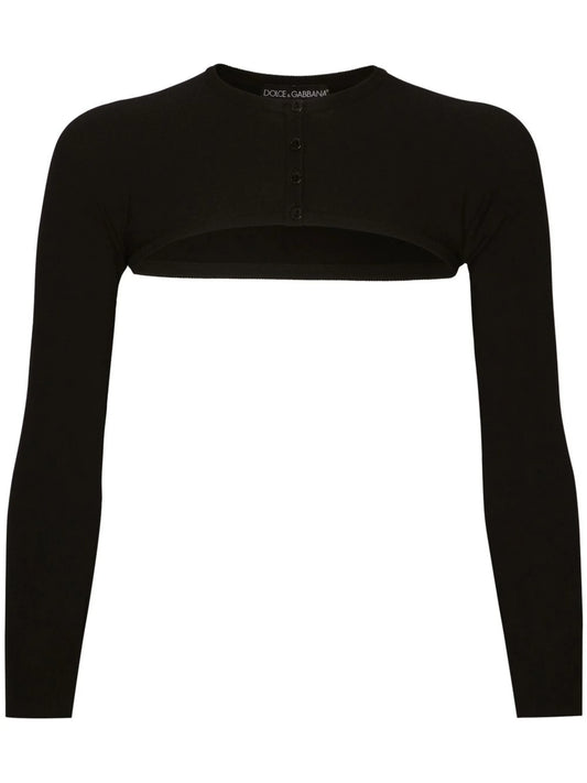 KIM DOLCE&GABBANA cropped button-fastening cardigan