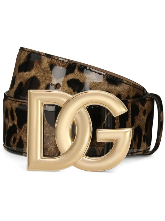 KIM DOLCE&GABBANA DG-logo leopard-print belt