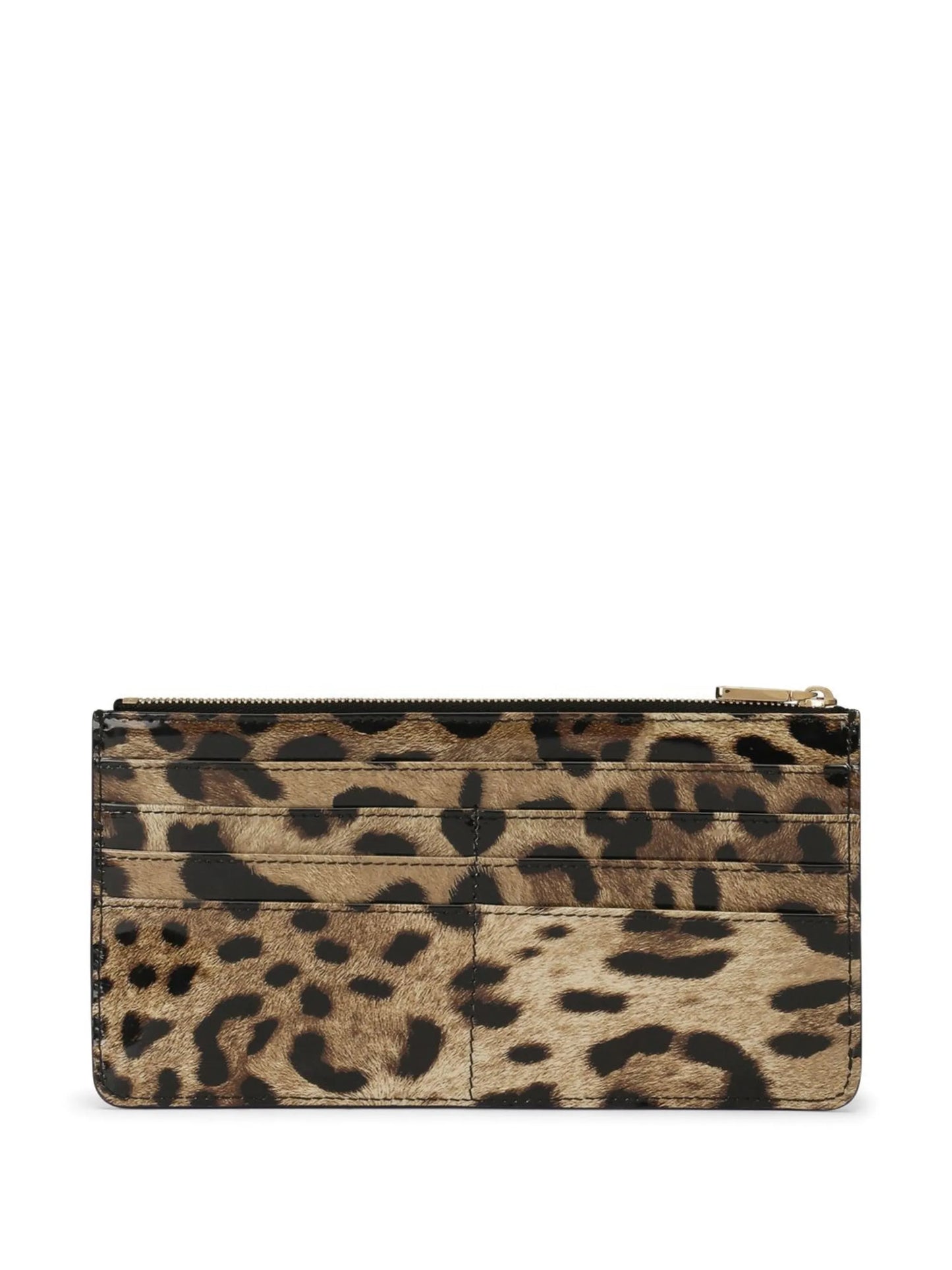 leopard-print zip-around card holder