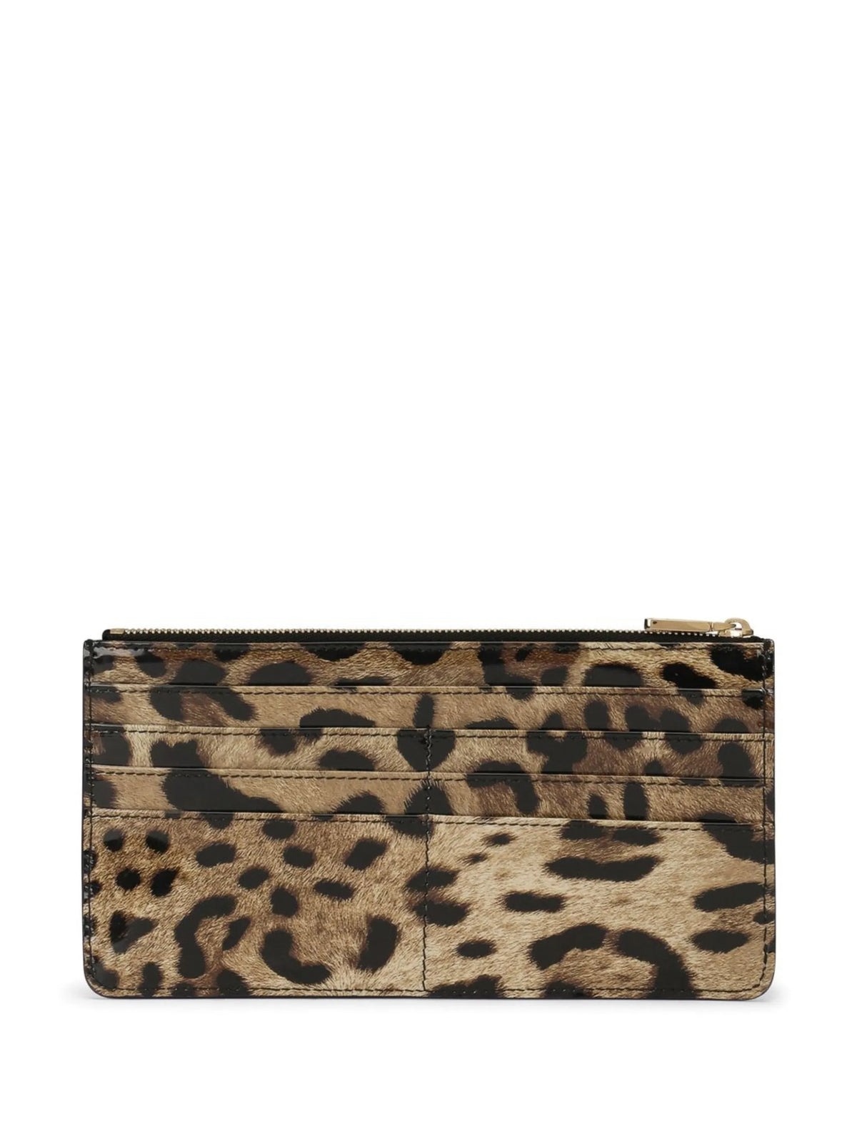 leopard-print zip-around card holder