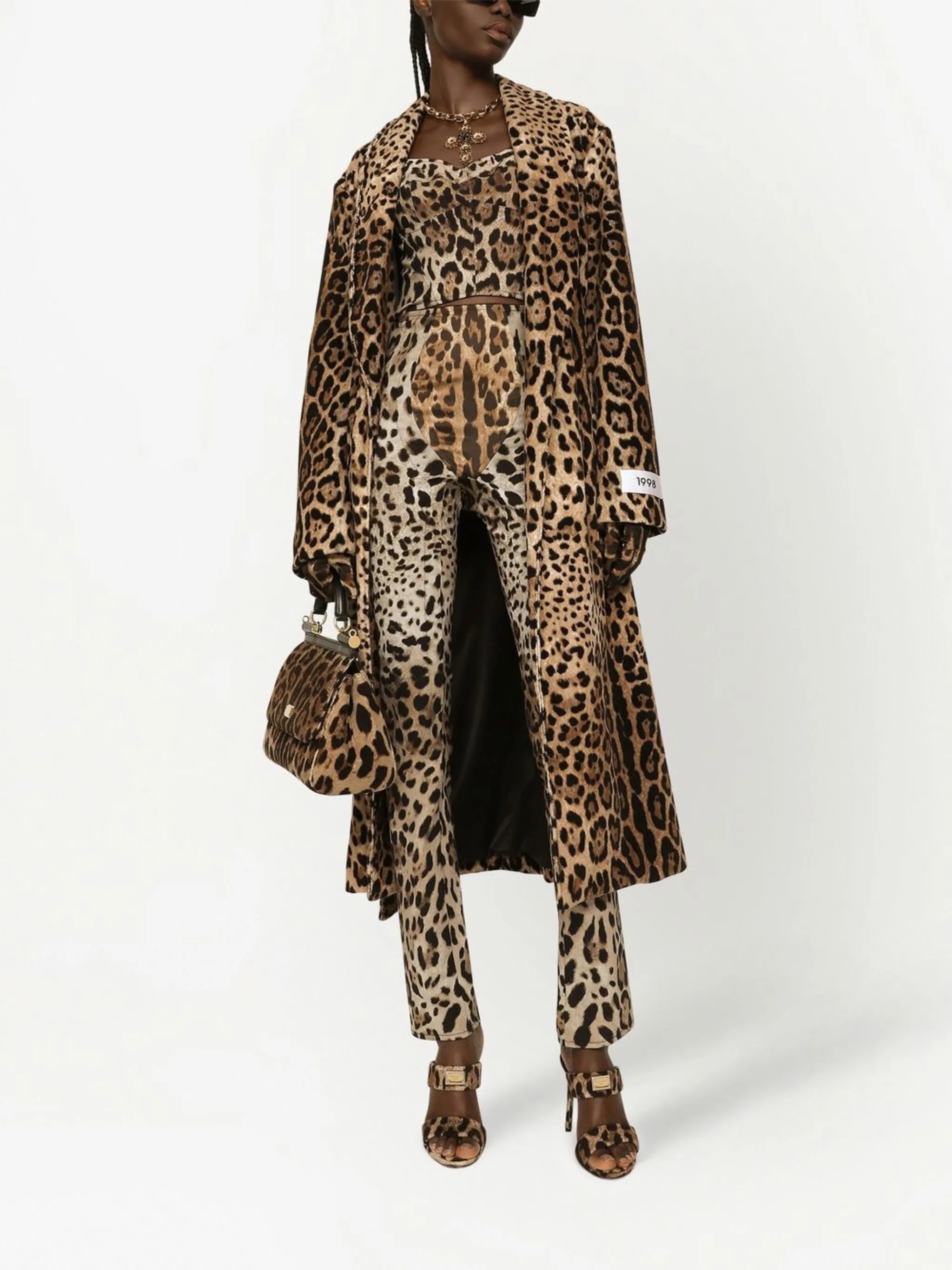 KIM DOLCE&GABBANA leopard-print slip-on sandals