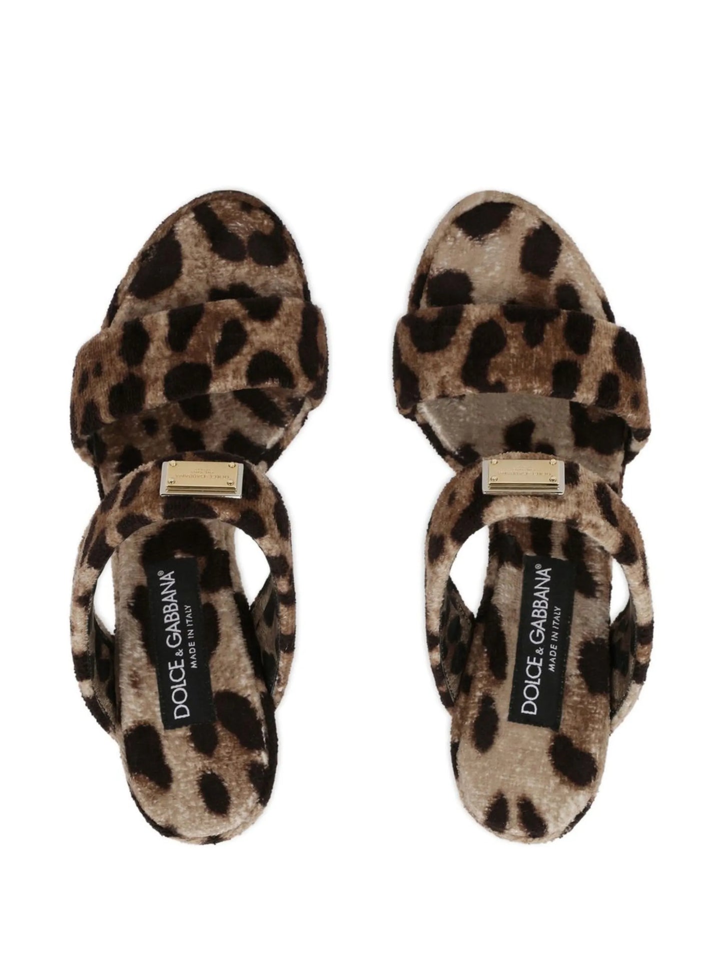 KIM DOLCE&GABBANA leopard-print slip-on sandals