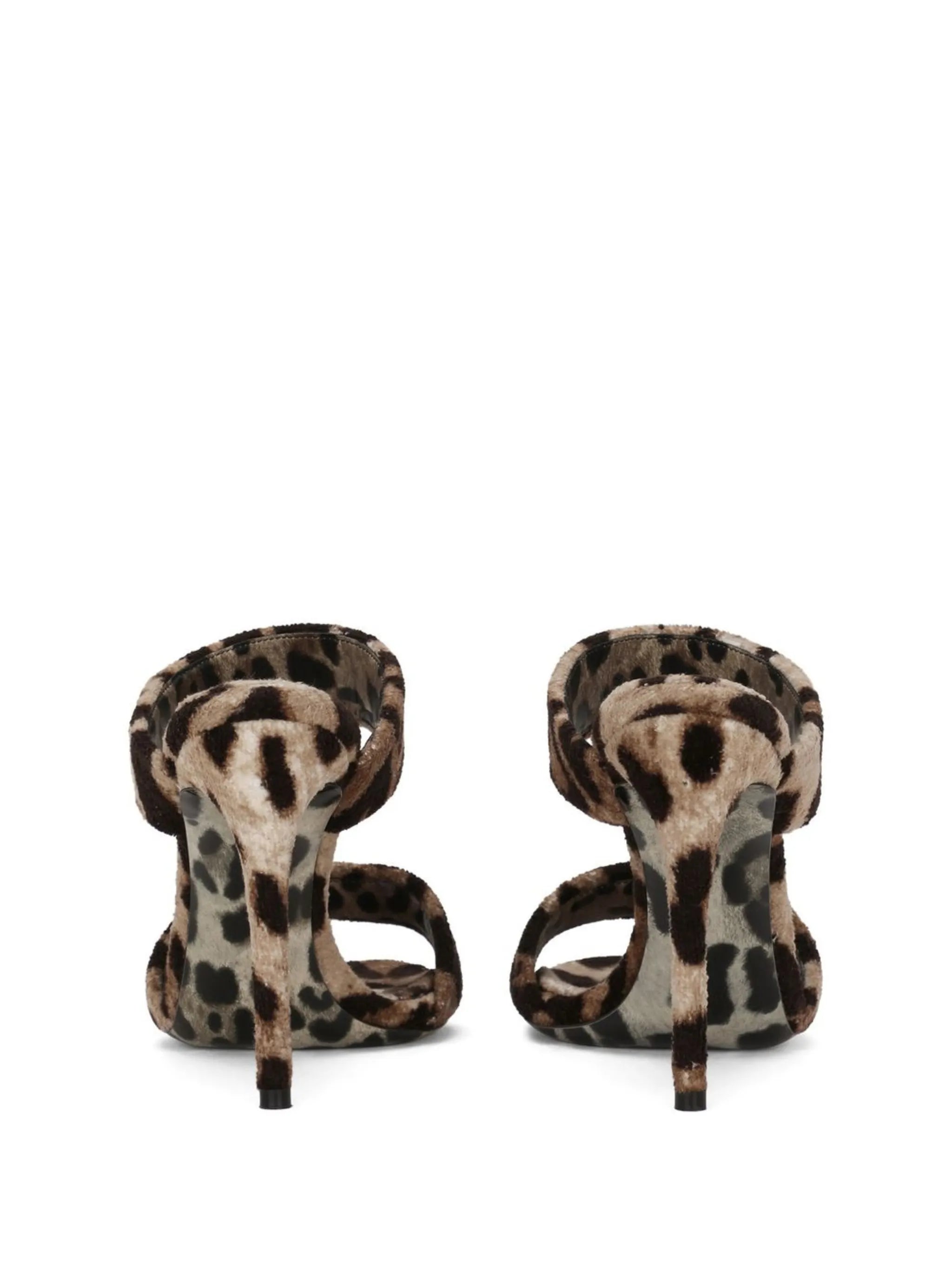 KIM DOLCE&GABBANA leopard-print slip-on sandals