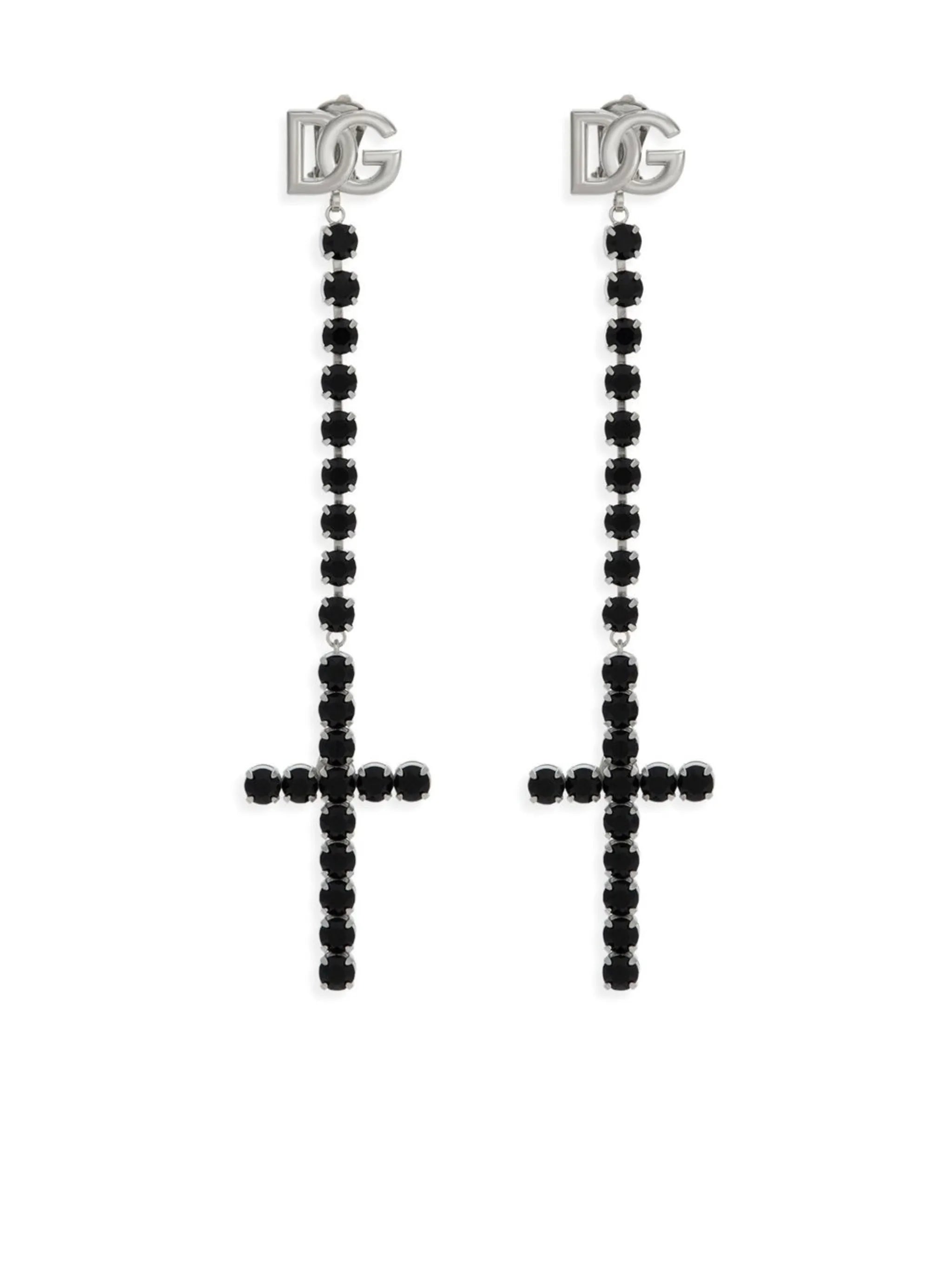 KIM DOLCE&GABBANA rhinestone-embellished cross earrings