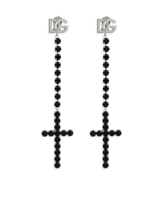 KIM DOLCE&GABBANA rhinestone-embellished cross earrings