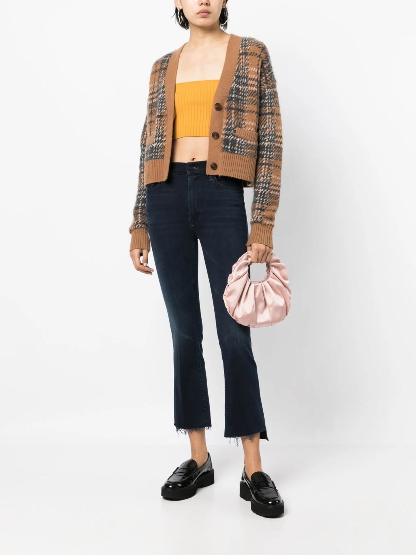 high-rise cropped flared jeans