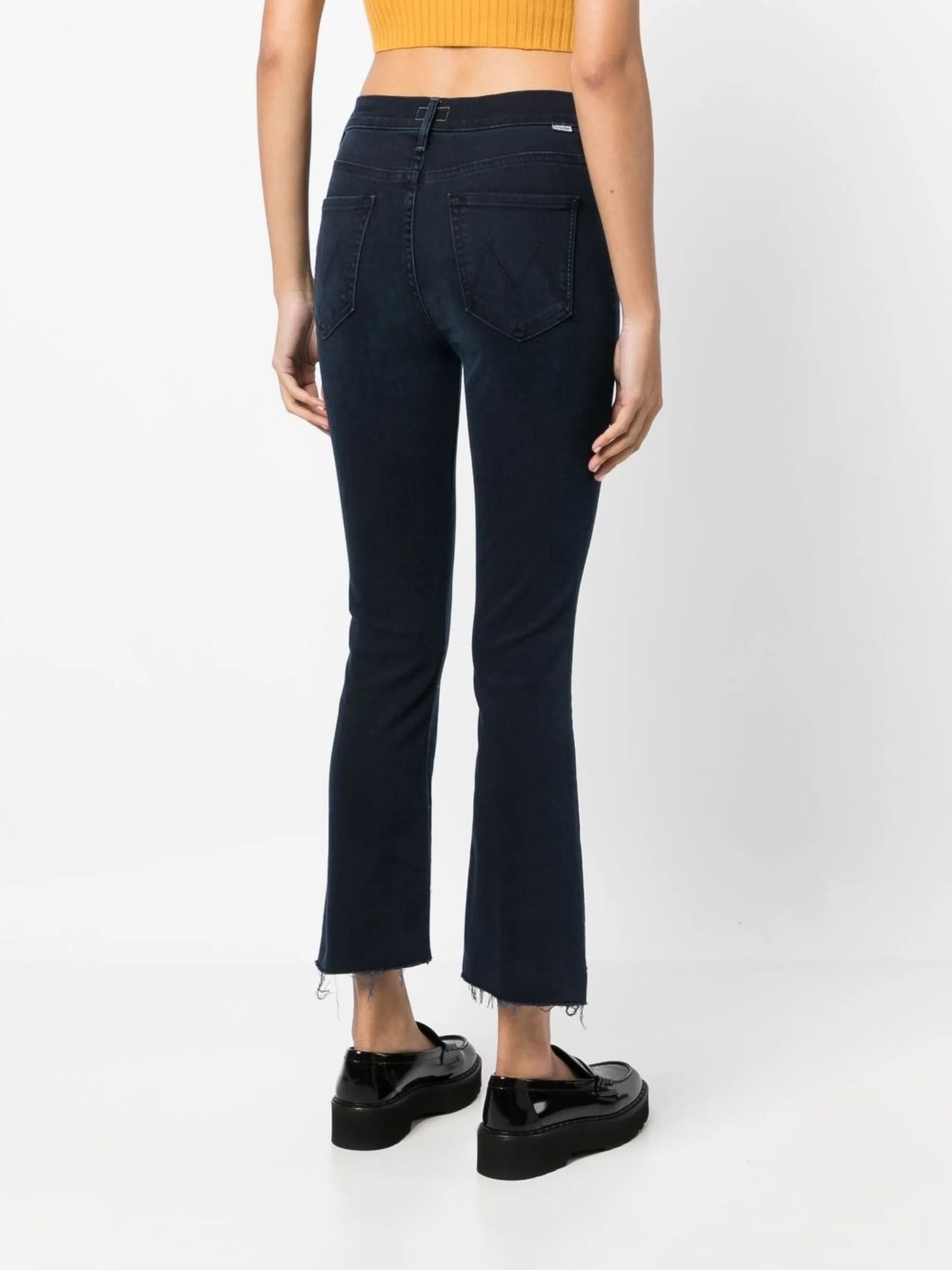 high-rise cropped flared jeans