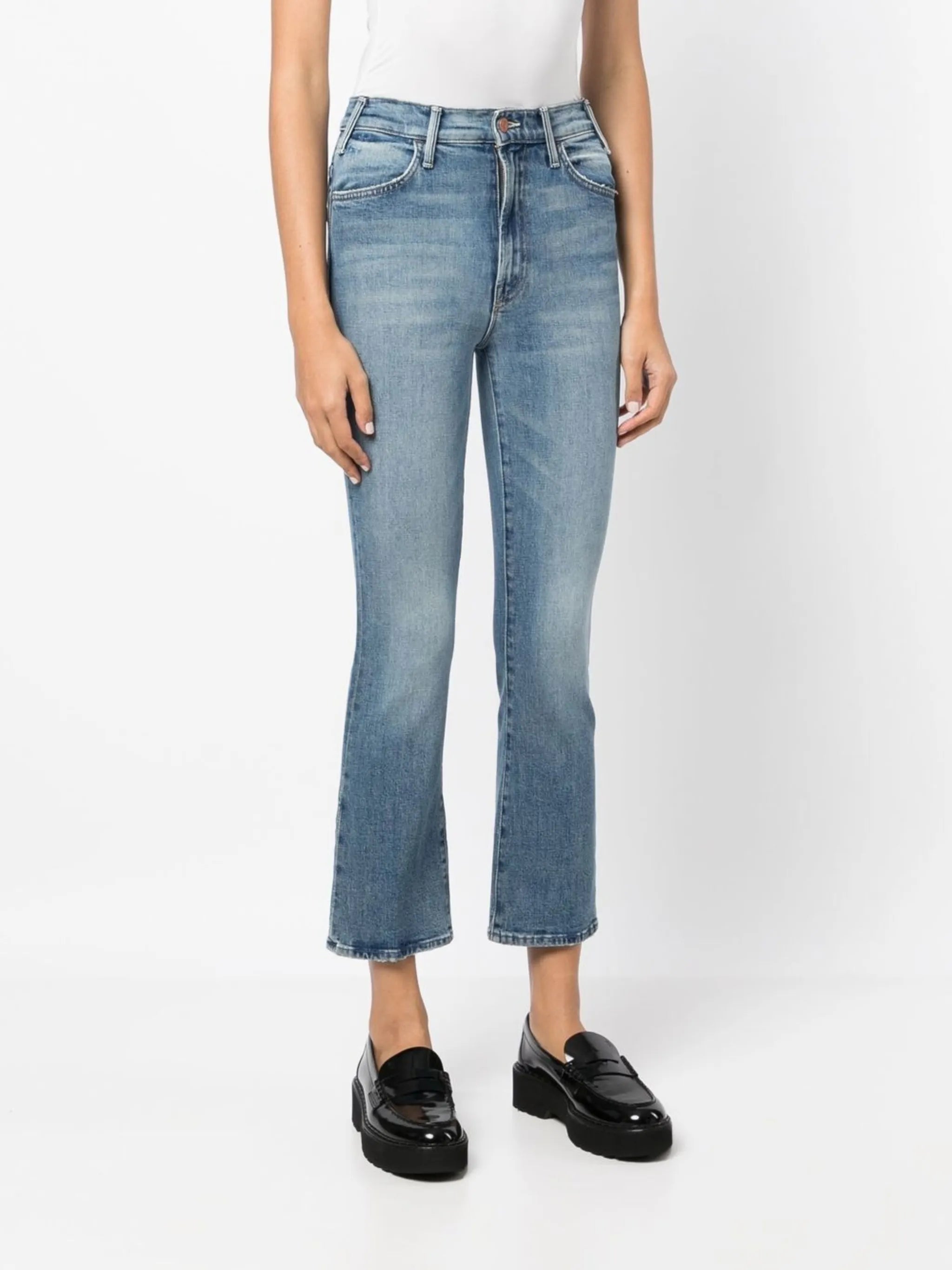 cropped high-rise jeans