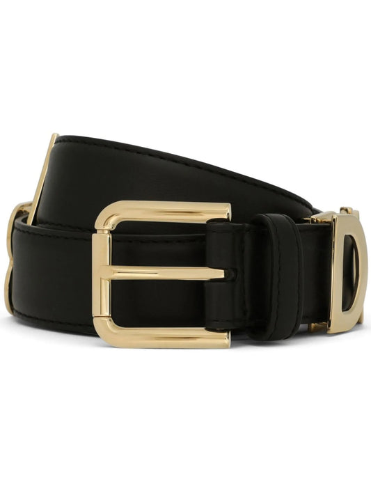 KIM DOLCE&GABBANA logo-lettering leather belt