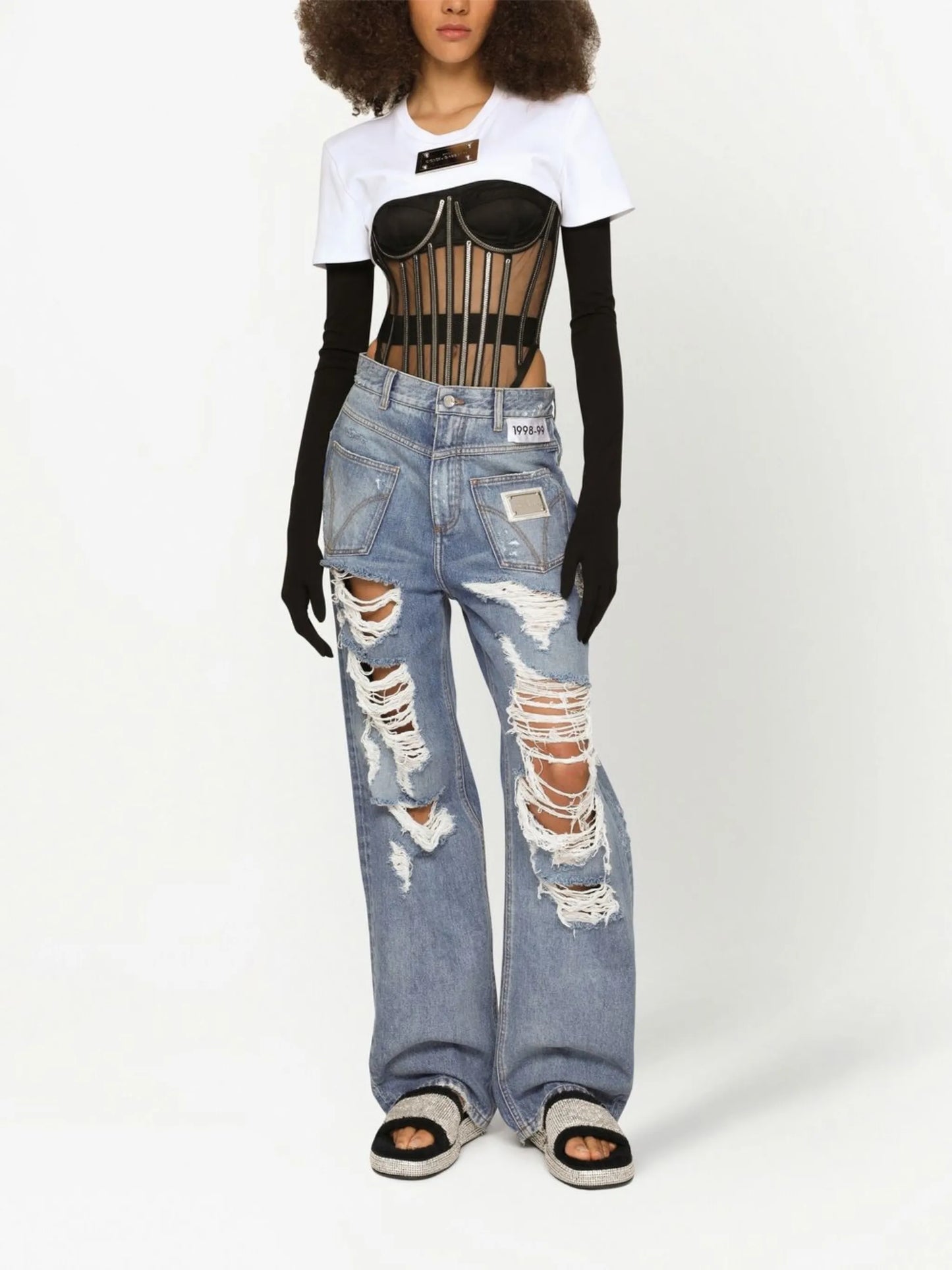 KIM DOLCE&GABBANA tulle corset top