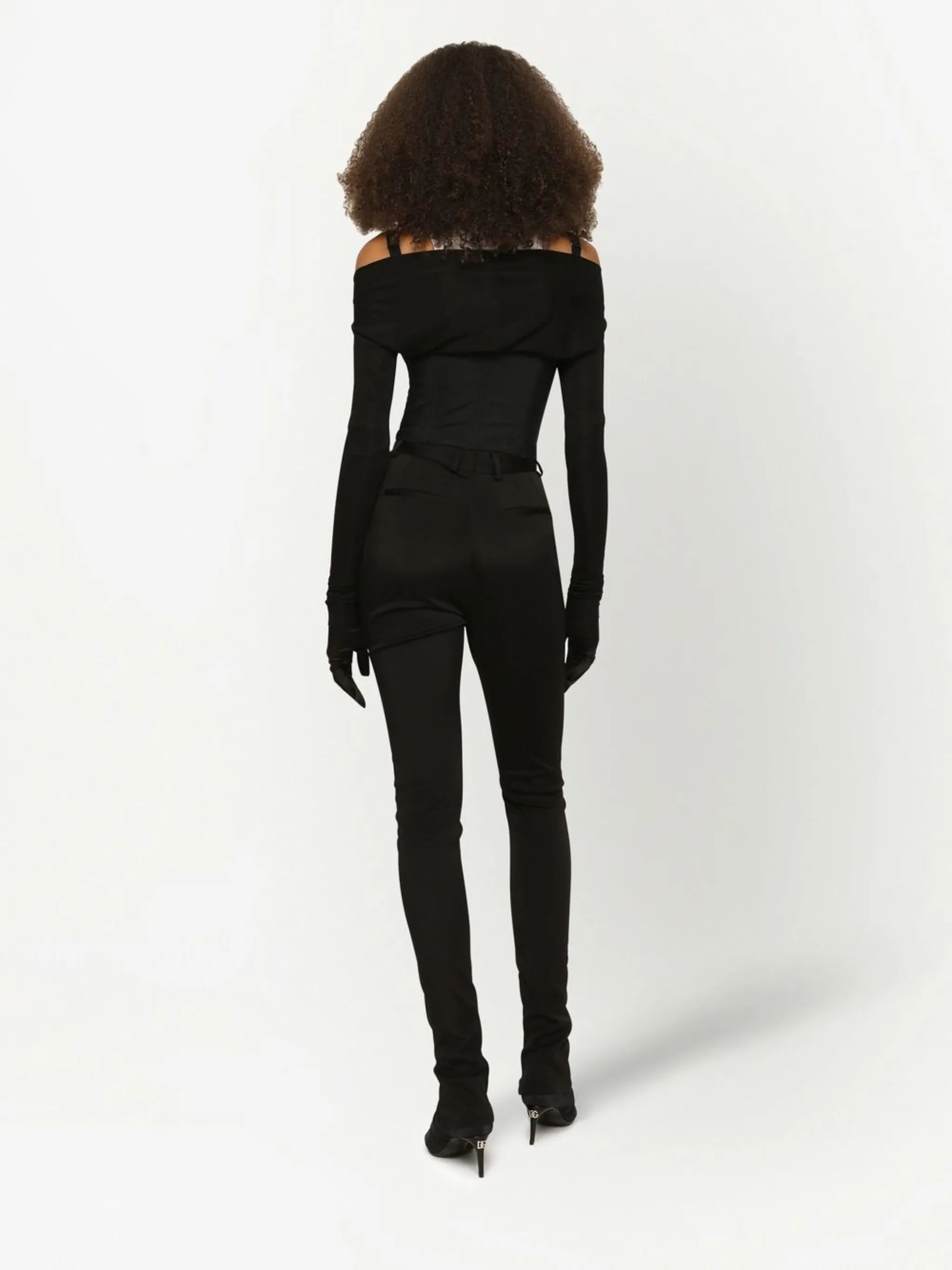 KIM DOLCE&GABBANA layered-shirt corset top