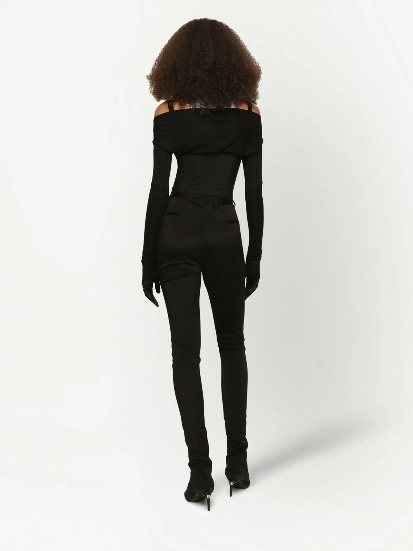 KIM DOLCE&GABBANA layered-shirt corset top