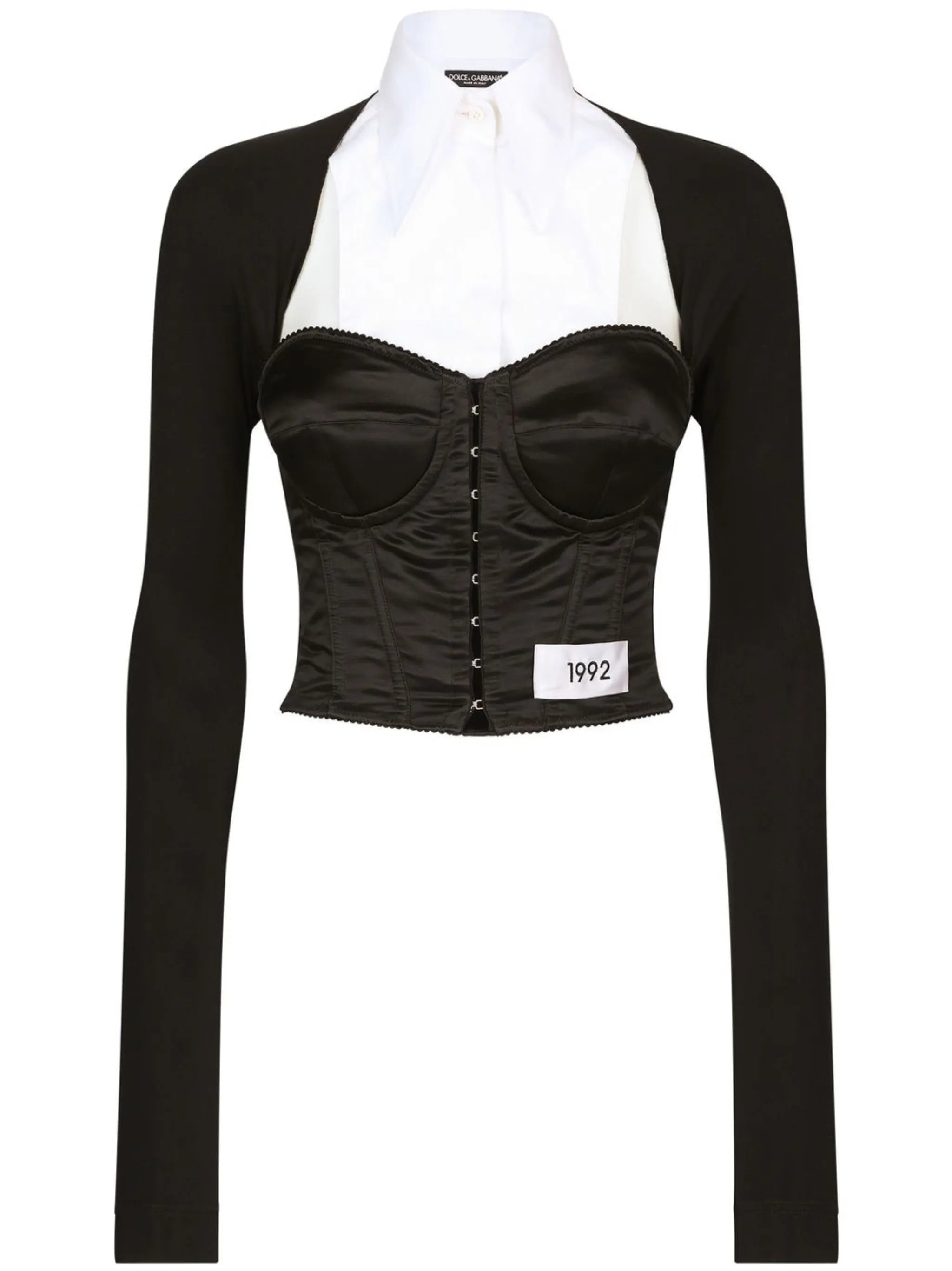 KIM DOLCE&GABBANA layered-shirt corset top