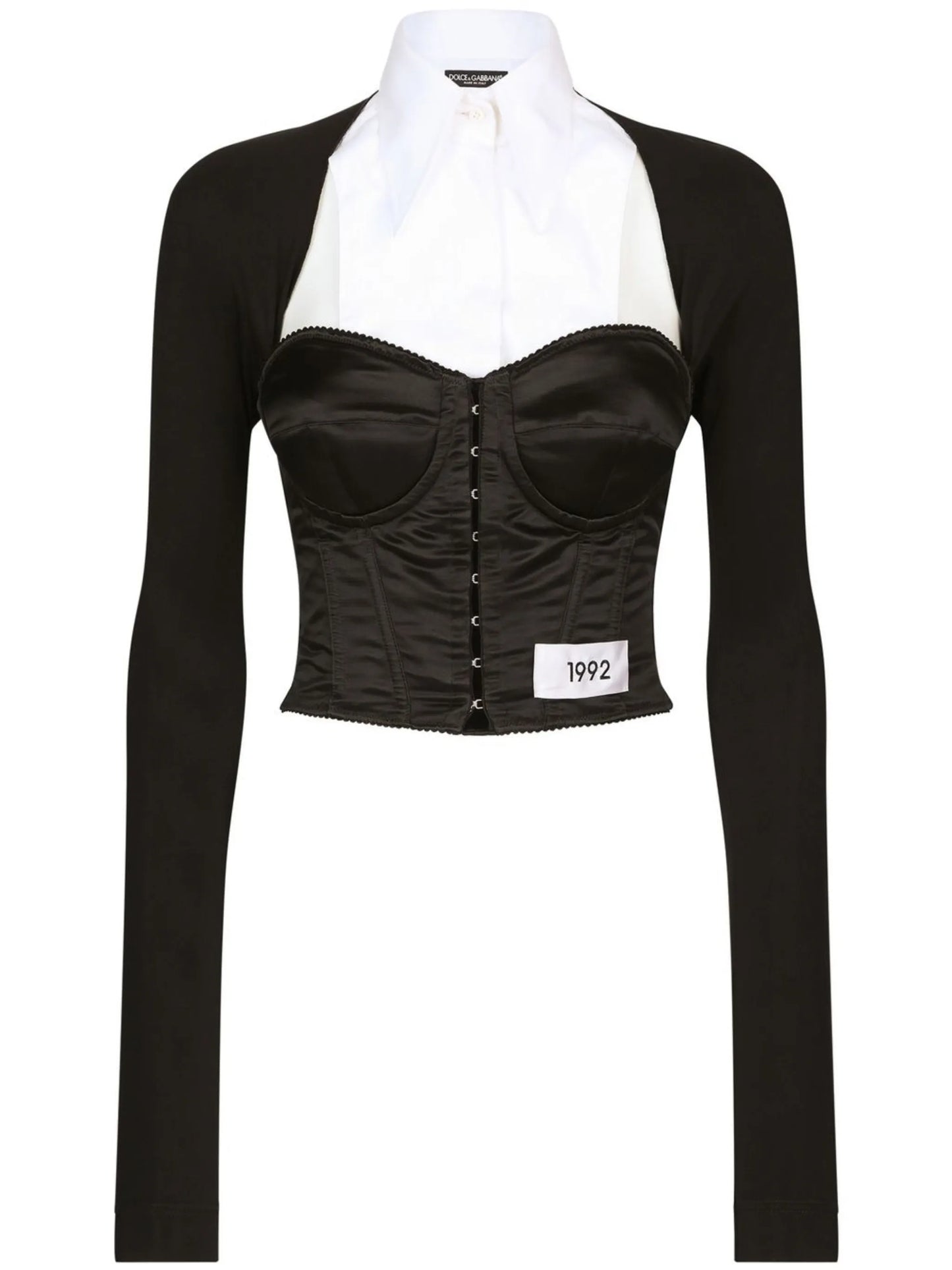 KIM DOLCE&GABBANA layered-shirt corset top